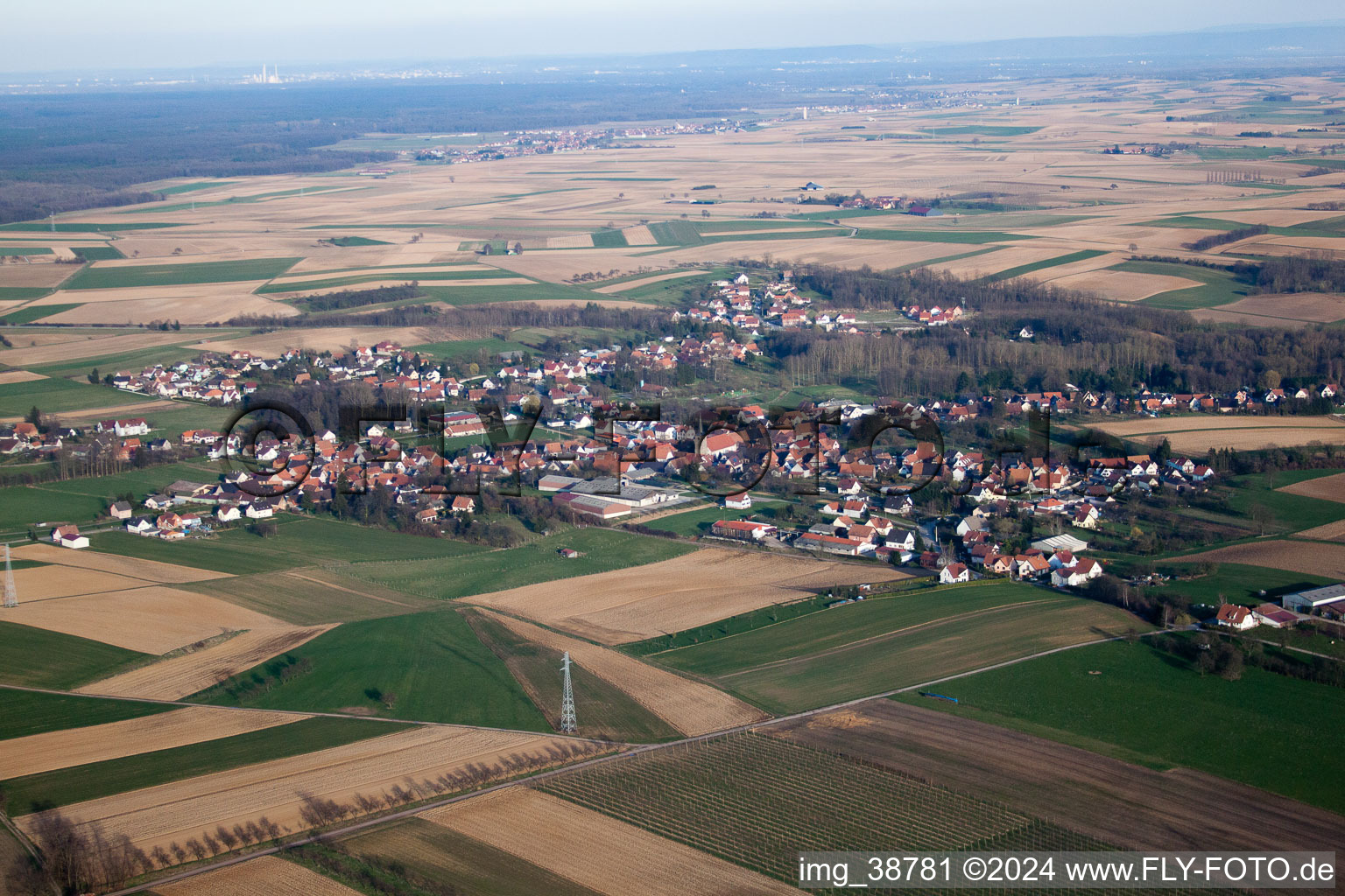 Riedseltz dans le département Bas Rhin, France vue d'en haut