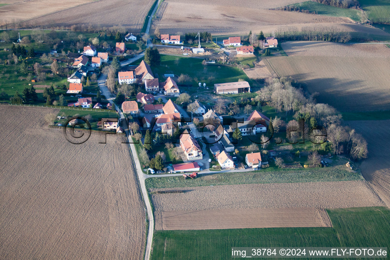 Vue oblique de Steinseltz dans le département Bas Rhin, France