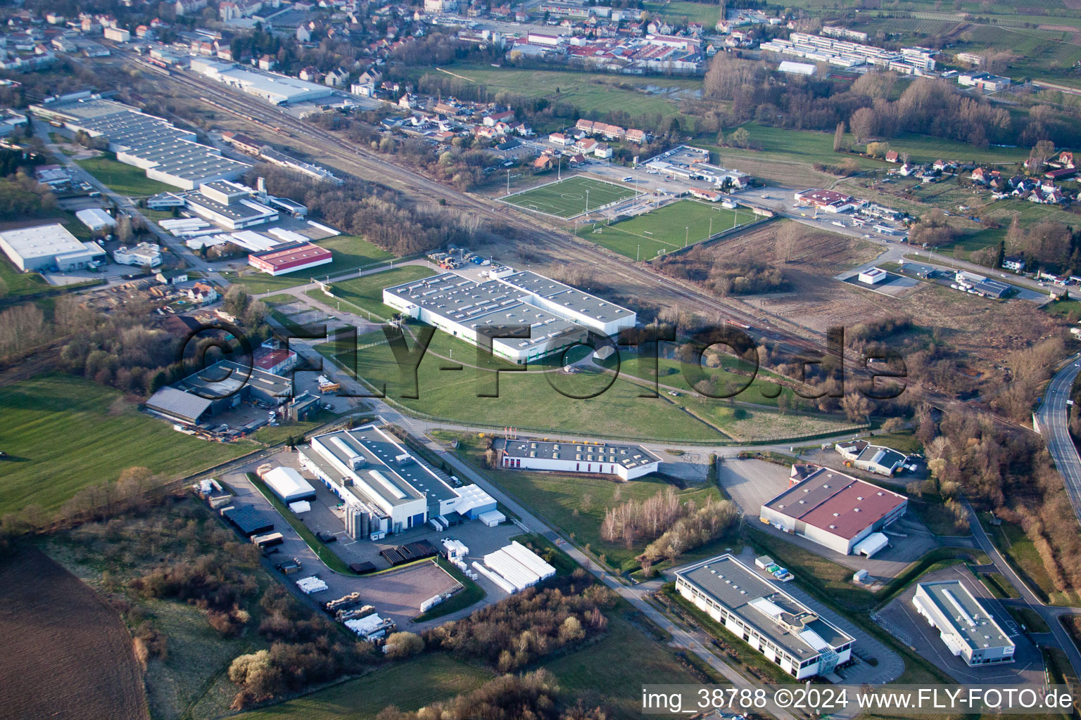 Vue aérienne de WERIT SAS, ETÉSIA à le quartier Altenstadt in Wissembourg dans le département Bas Rhin, France