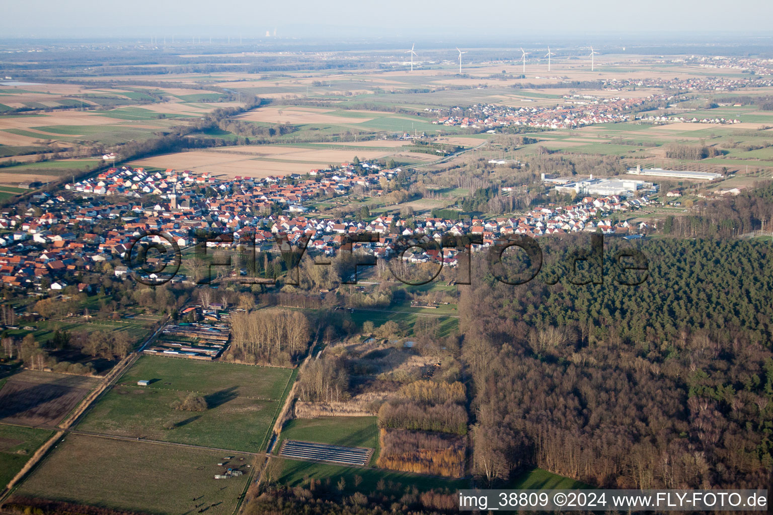 Quartier Schaidt in Wörth am Rhein dans le département Rhénanie-Palatinat, Allemagne vue du ciel