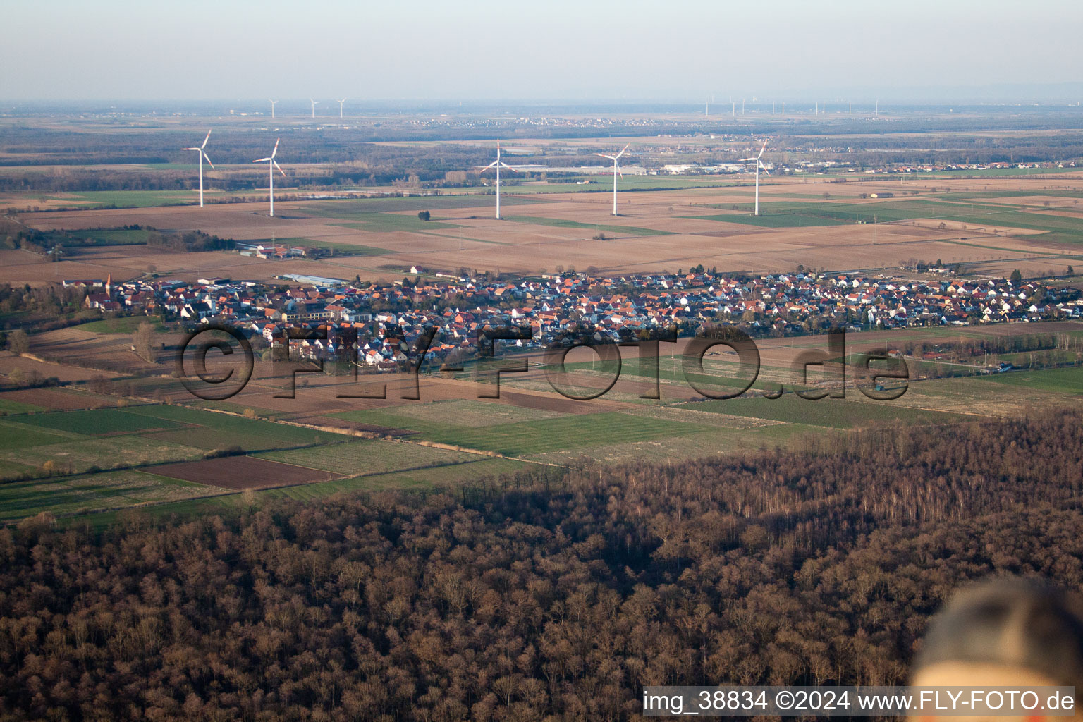 Photographie aérienne de Minfeld dans le département Rhénanie-Palatinat, Allemagne