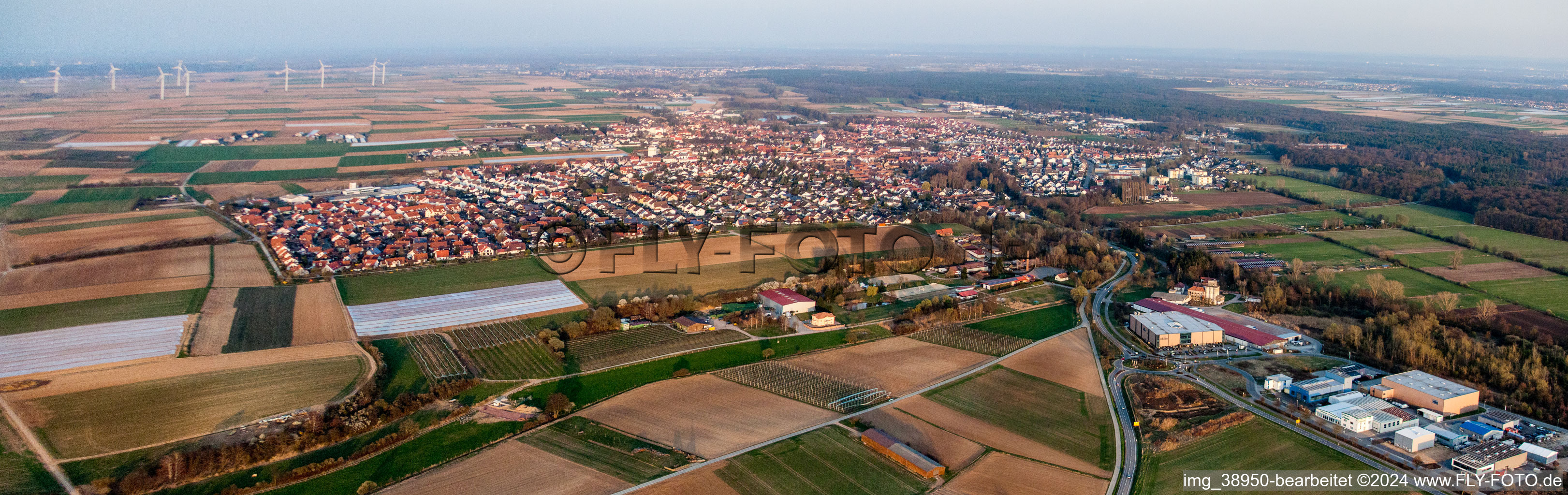 Vue aérienne de Perspective panoramique (Palatinat) à le quartier Herxheim in Herxheim bei Landau dans le département Rhénanie-Palatinat, Allemagne