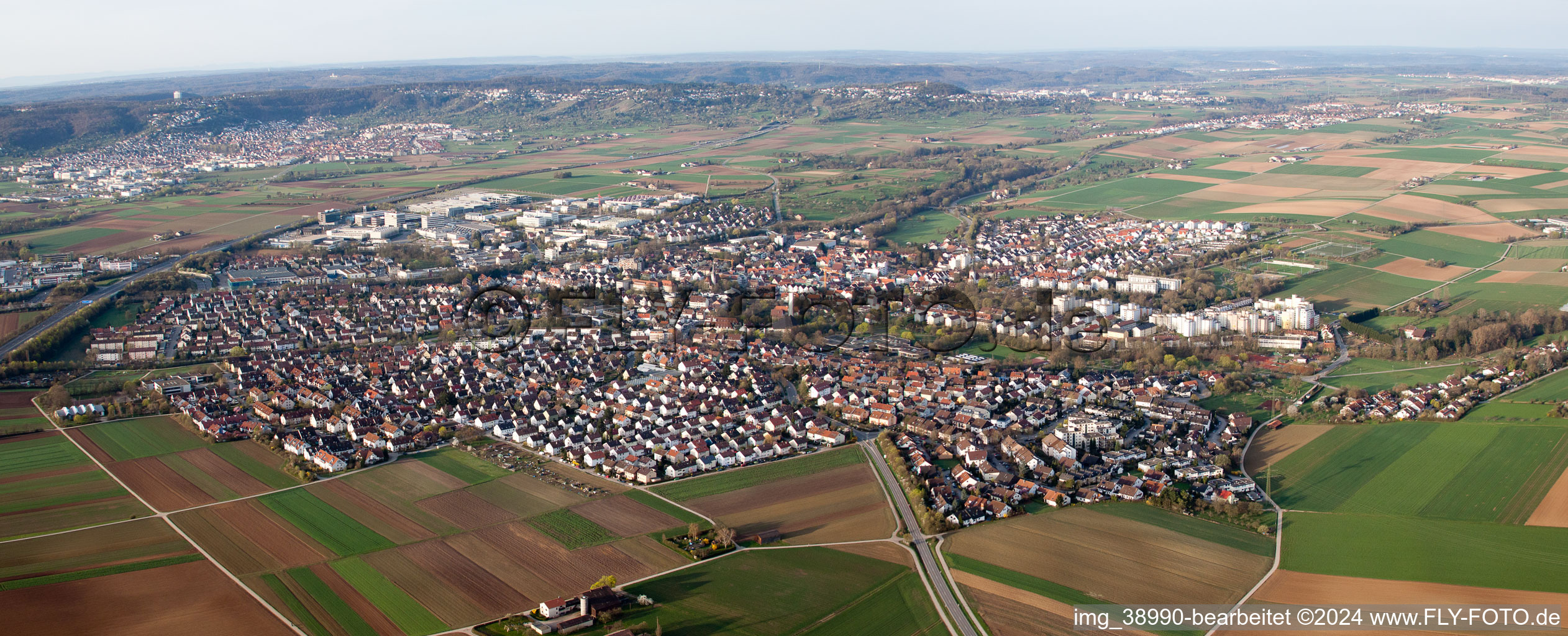 Vue aérienne de Panorama de la région et des environs à Ditzingen dans le département Bade-Wurtemberg, Allemagne