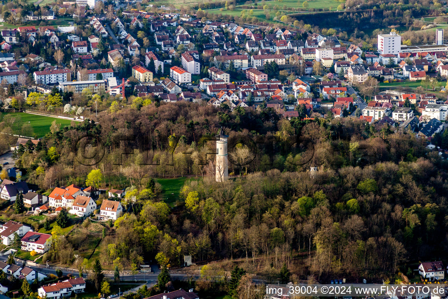 Photographie aérienne de Structure de la tour d'observation Engelbergturm à Leonberg dans le département Bade-Wurtemberg, Allemagne