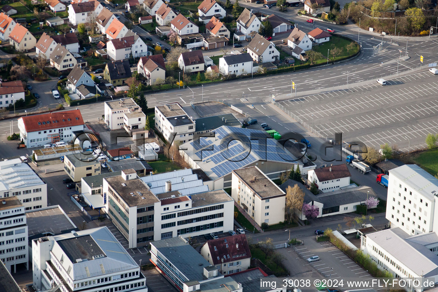 Vue aérienne de METDRA Metall- und Drahtwarenfabrik GmbH, Dieselstr à le quartier Eltingen in Leonberg dans le département Bade-Wurtemberg, Allemagne