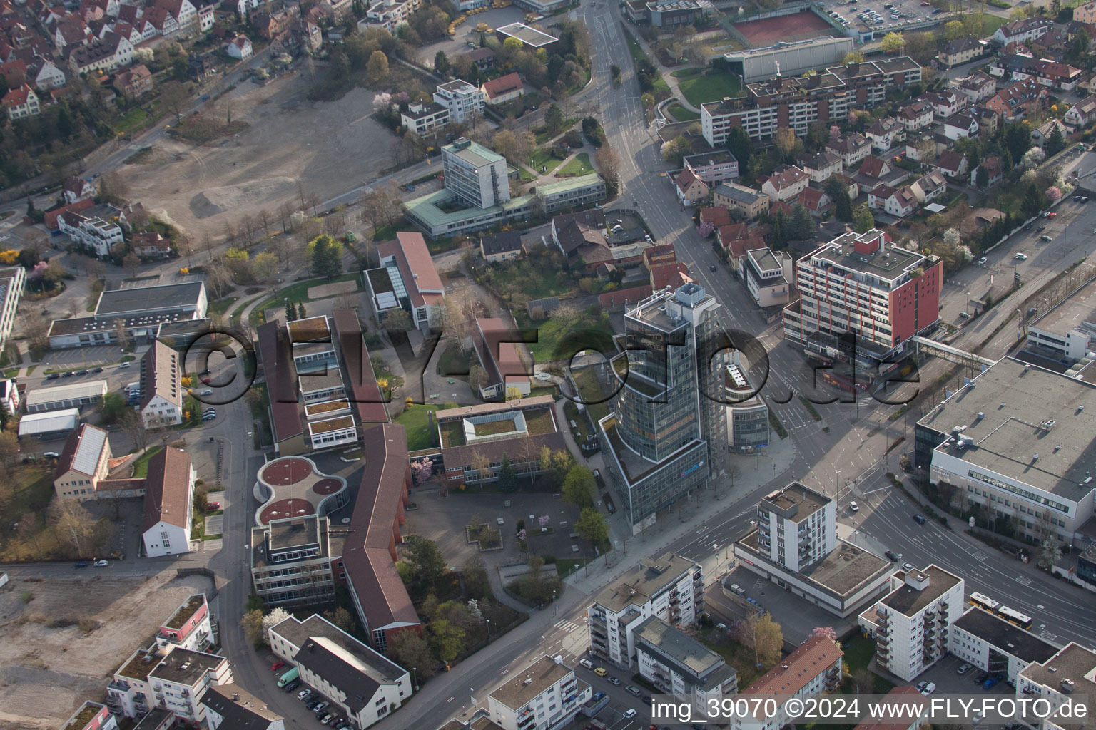 Vue aérienne de Lindenstr. à le quartier Eltingen in Leonberg dans le département Bade-Wurtemberg, Allemagne