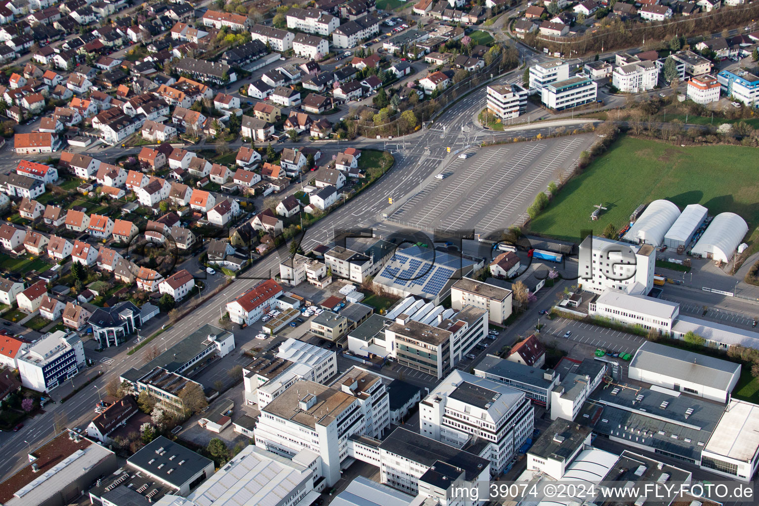 Entreprise Jilg, Dieselstr à le quartier Eltingen in Leonberg dans le département Bade-Wurtemberg, Allemagne vue d'en haut