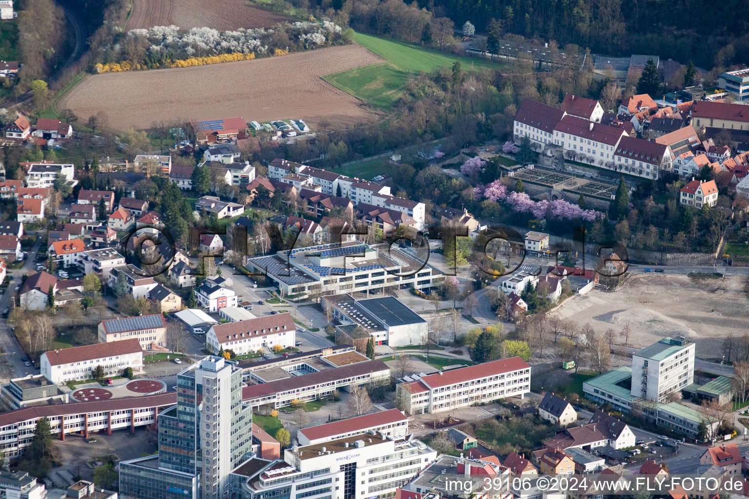 Lycée Johannes Kepler, Lindenstr à Leonberg dans le département Bade-Wurtemberg, Allemagne vue du ciel