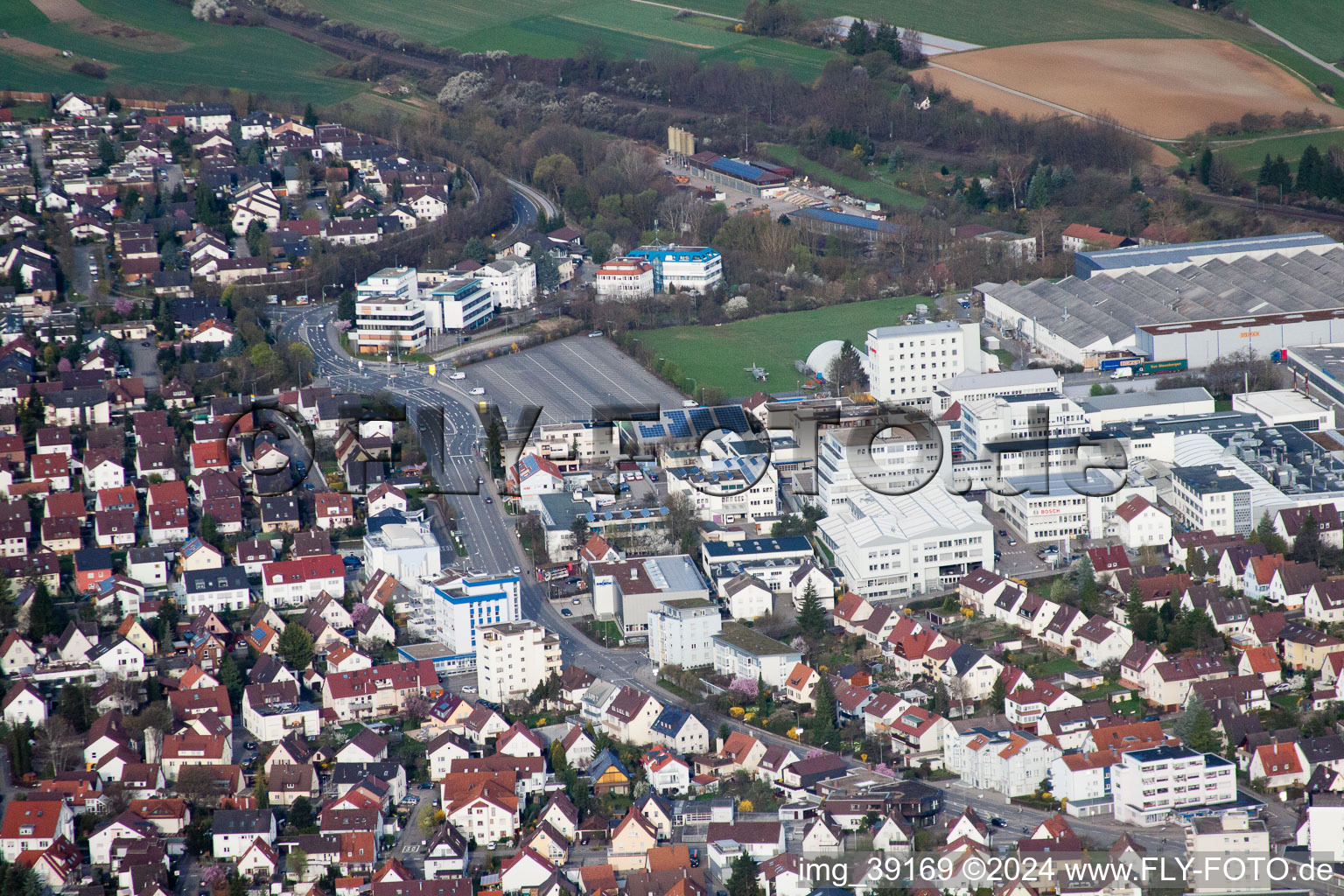 Vue aérienne de METDRA Metall- und Drahtwarenfabrik GmbH, Dieselstr à le quartier Eltingen in Leonberg dans le département Bade-Wurtemberg, Allemagne