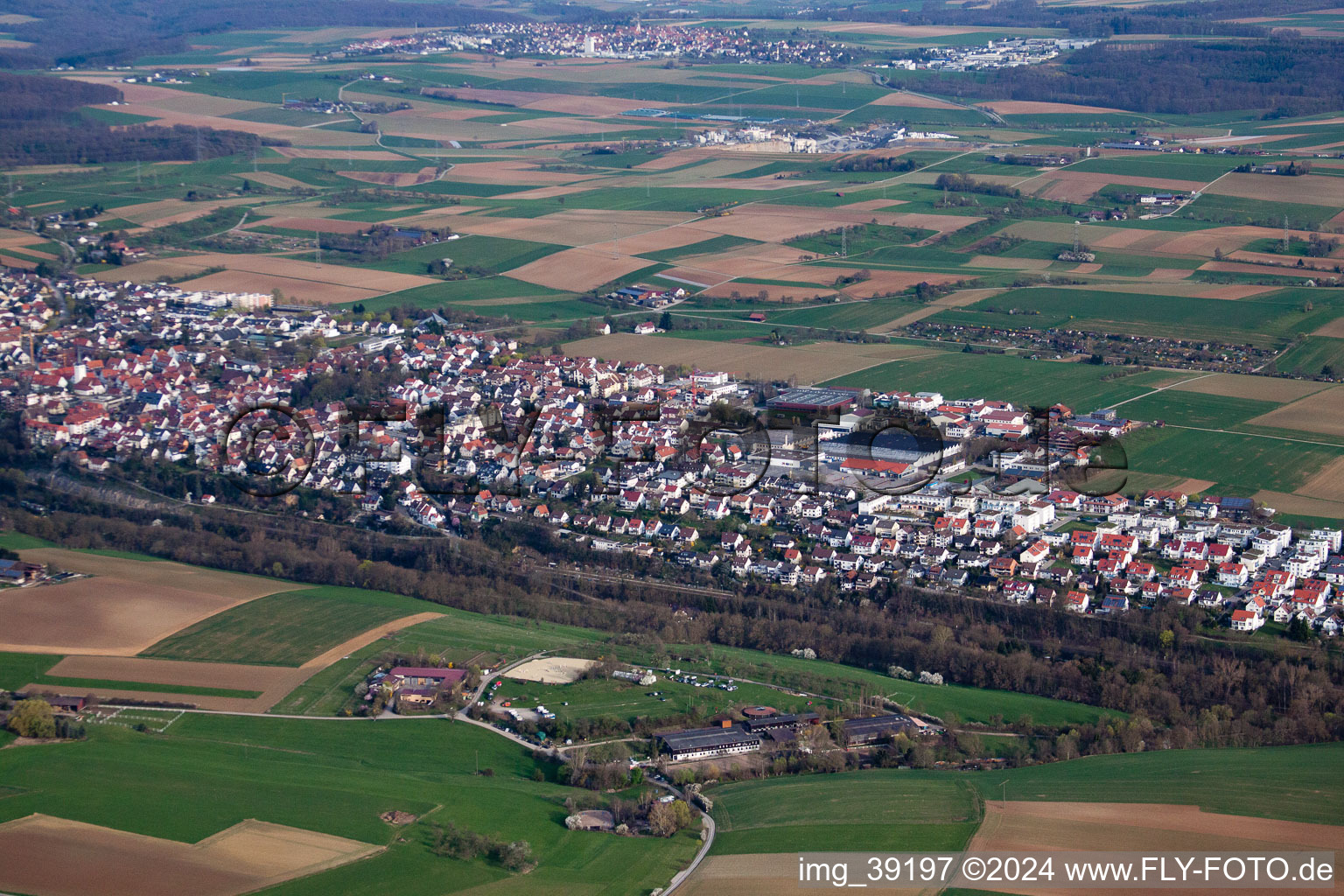 Vue aérienne de Quartier Höfingen in Leonberg dans le département Bade-Wurtemberg, Allemagne