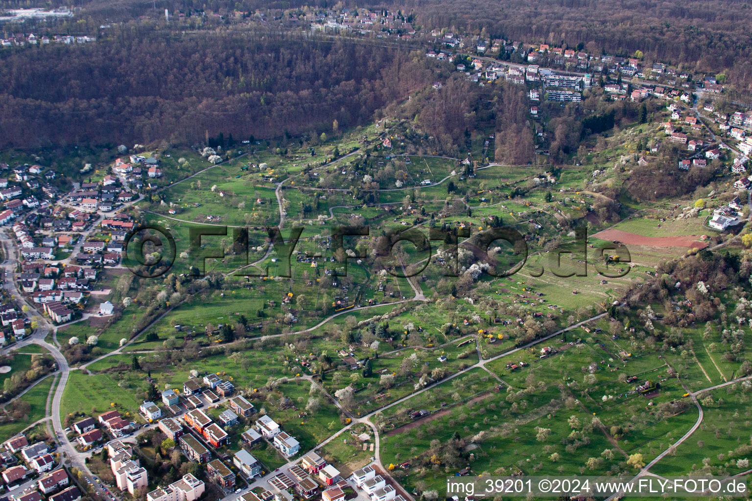 Vue aérienne de Steingrubenweg à le quartier Bopser in Gerlingen dans le département Bade-Wurtemberg, Allemagne