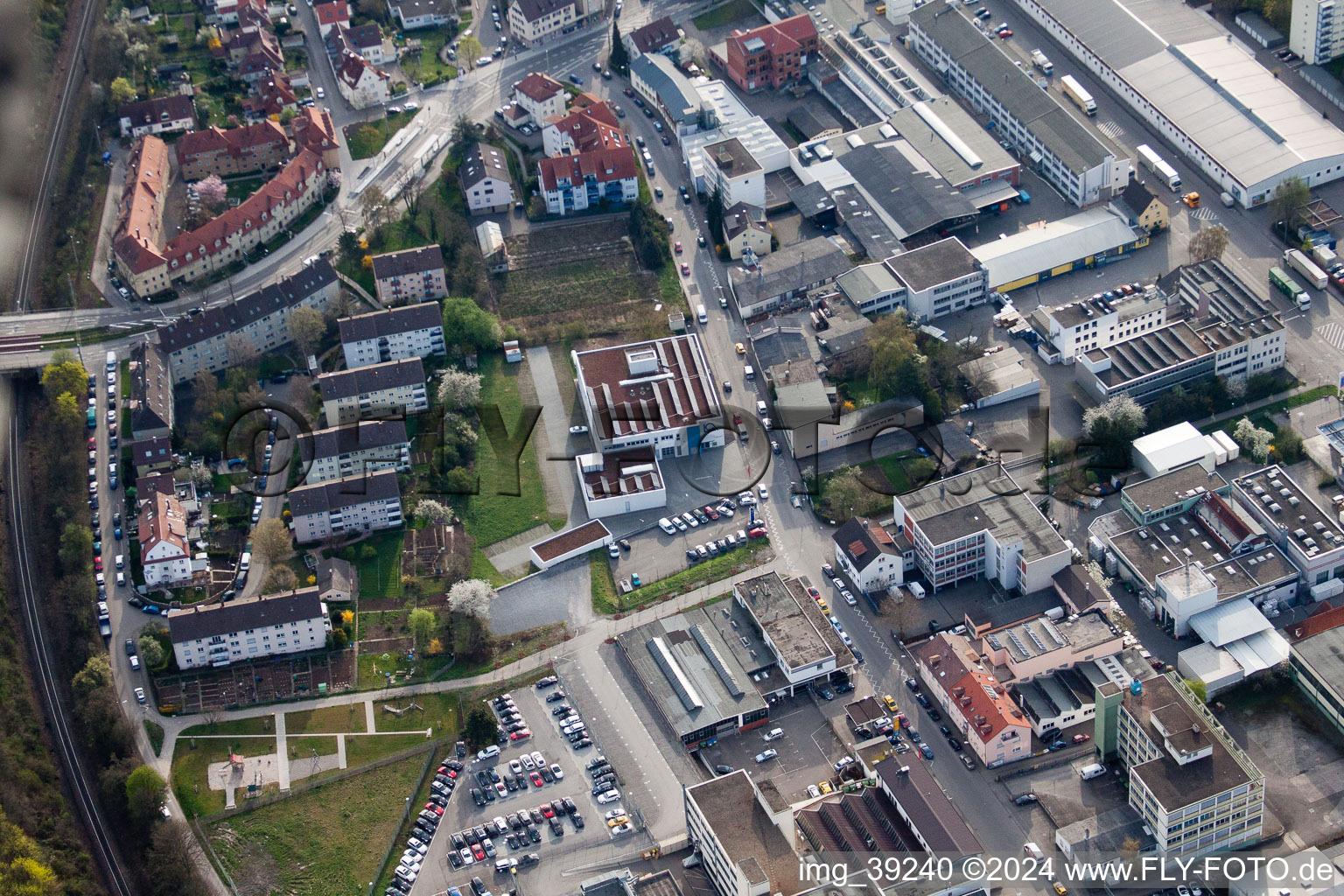 Vue aérienne de Wookdward L'Orange à le quartier Zuffenhausen in Stuttgart dans le département Bade-Wurtemberg, Allemagne