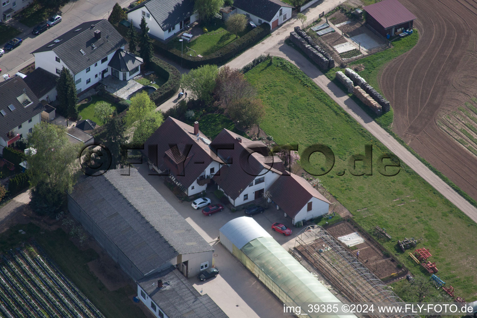 Vue aérienne de Ferme biologique sur le Sonnenweg à Kandel dans le département Rhénanie-Palatinat, Allemagne