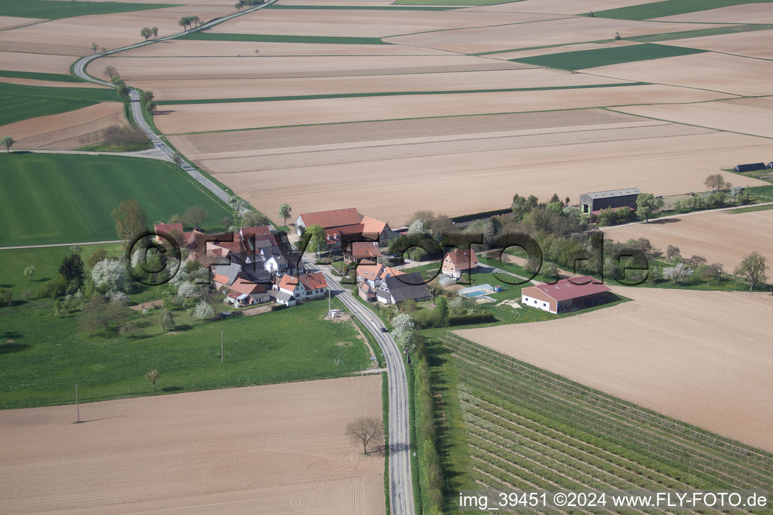 Seebach dans le département Bas Rhin, France hors des airs