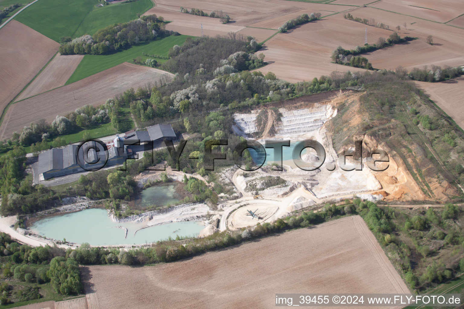 Riedseltz dans le département Bas Rhin, France depuis l'avion