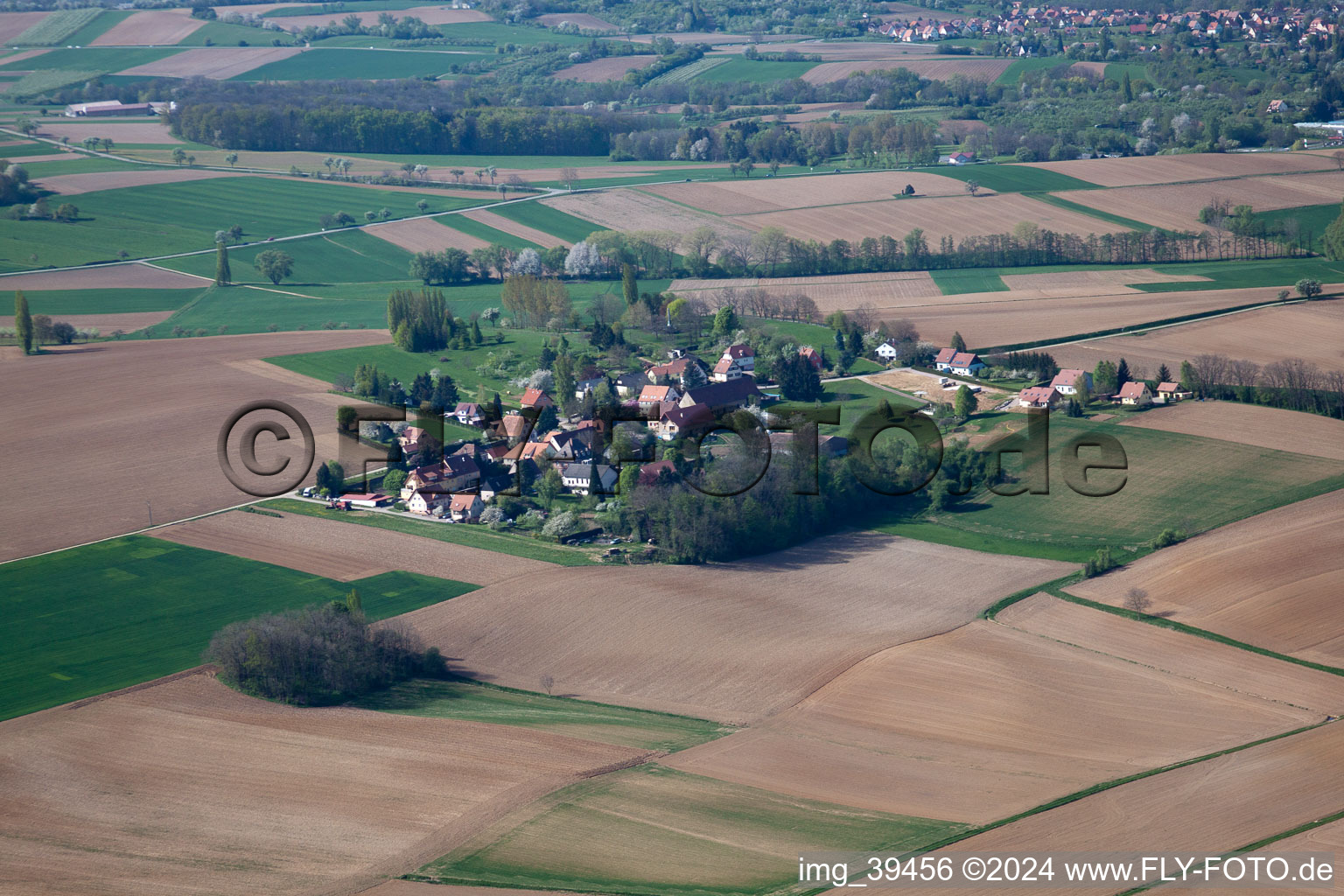 Vue aérienne de Geitershof à Seebach dans le département Bas Rhin, France