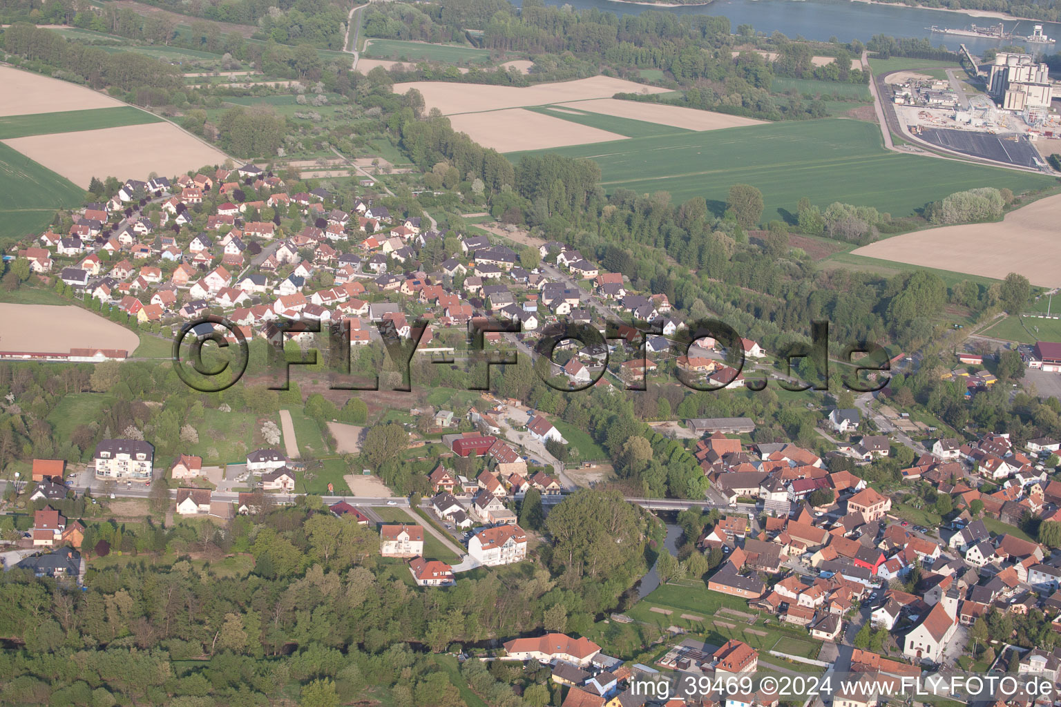 Beinheim dans le département Bas Rhin, France hors des airs