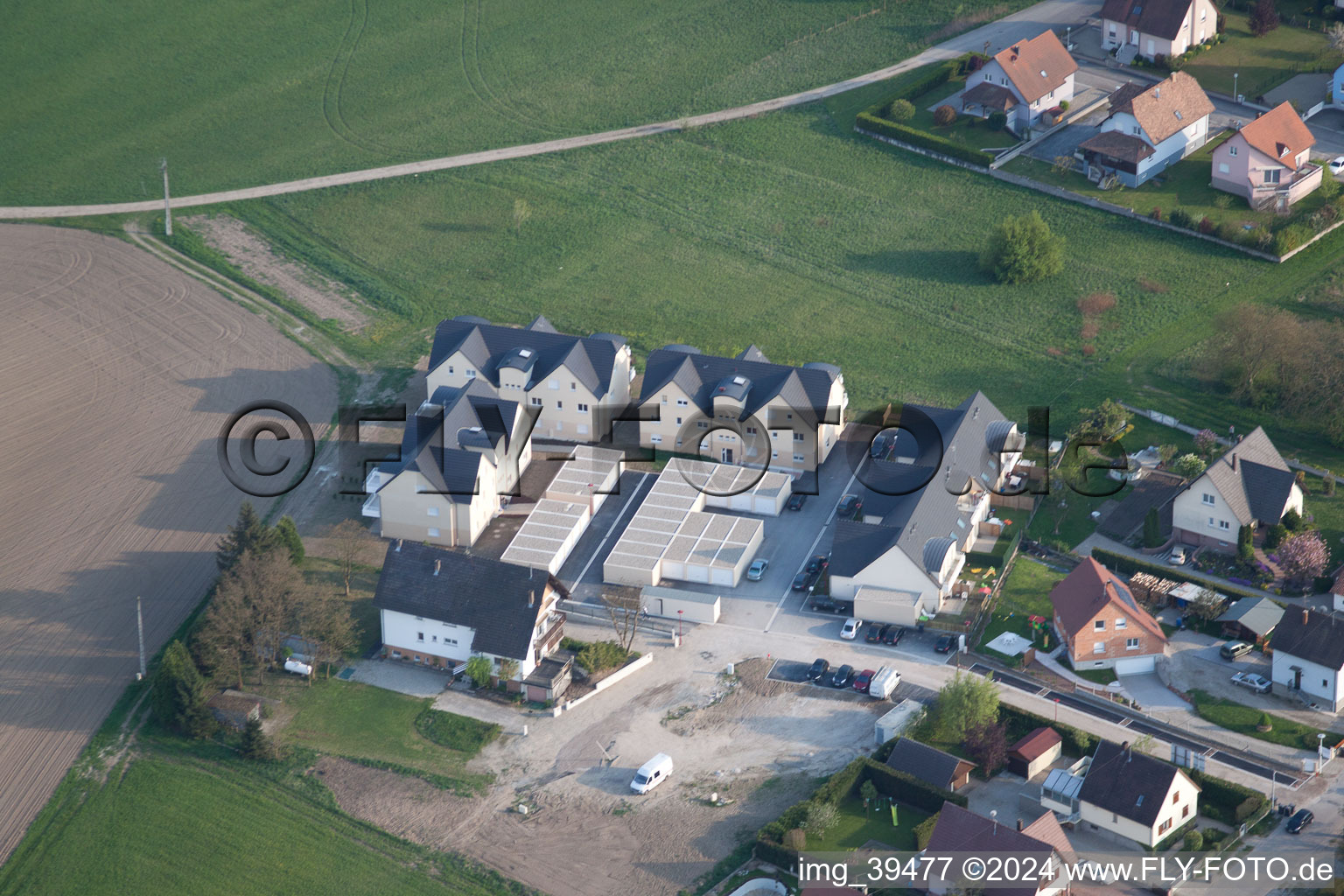 Rœschwoog dans le département Bas Rhin, France vue du ciel