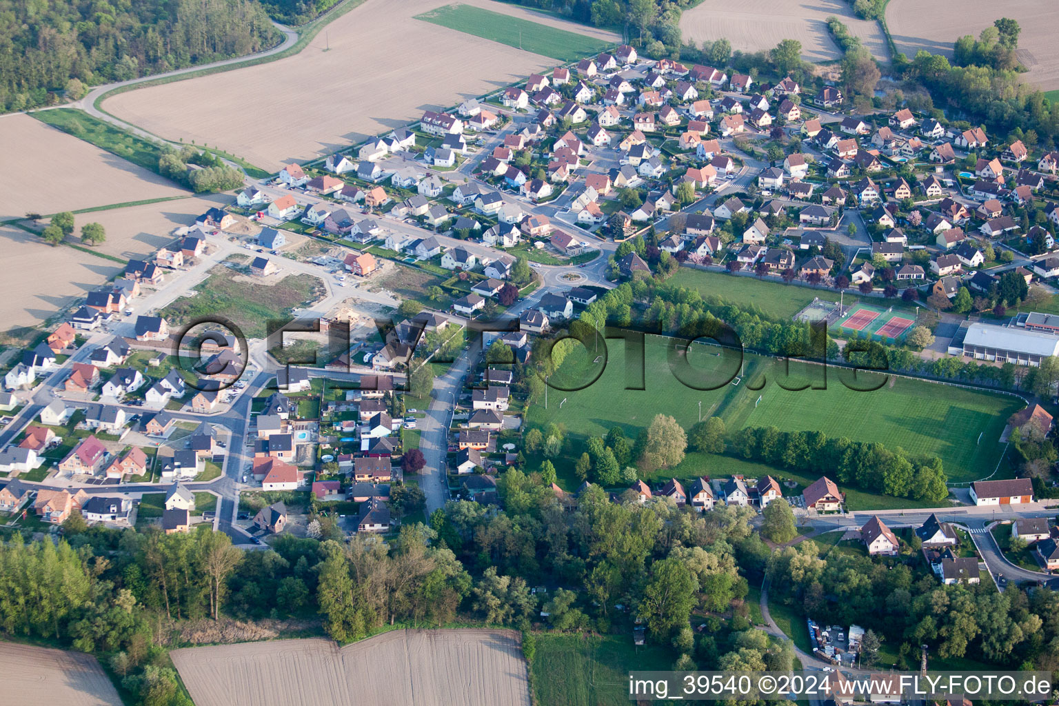 Offendorf dans le département Bas Rhin, France hors des airs