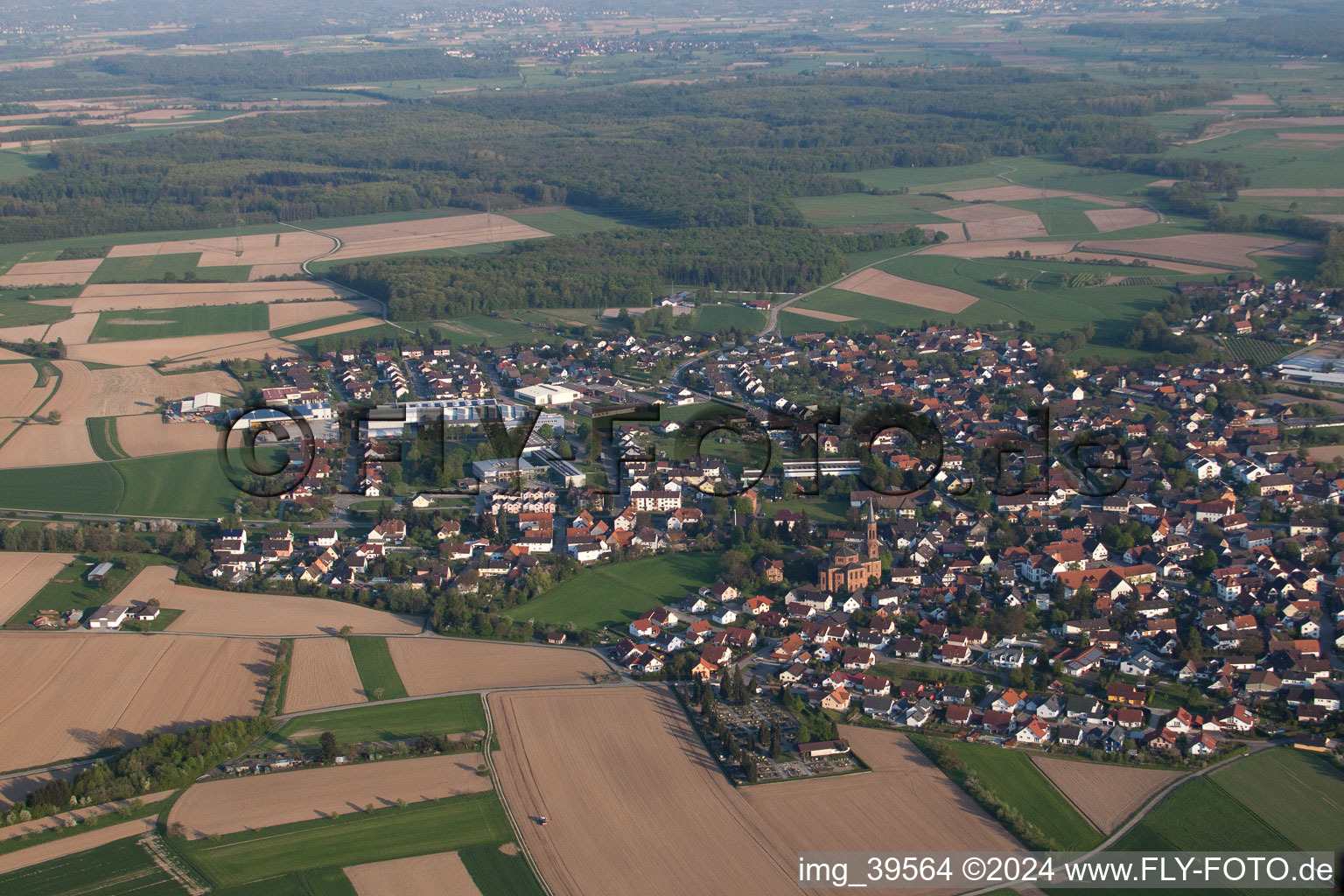 Vue aérienne de Quartier Rheinbischofsheim in Rheinau dans le département Bade-Wurtemberg, Allemagne