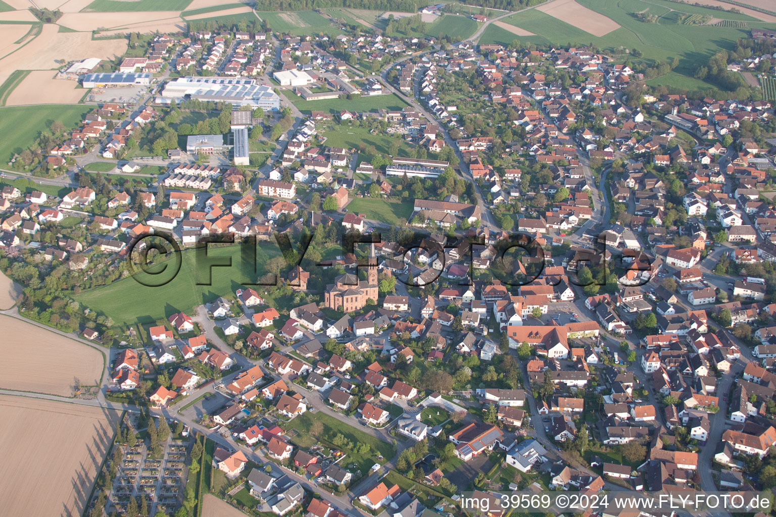 Vue aérienne de Quartier Rheinbischofsheim in Rheinau dans le département Bade-Wurtemberg, Allemagne