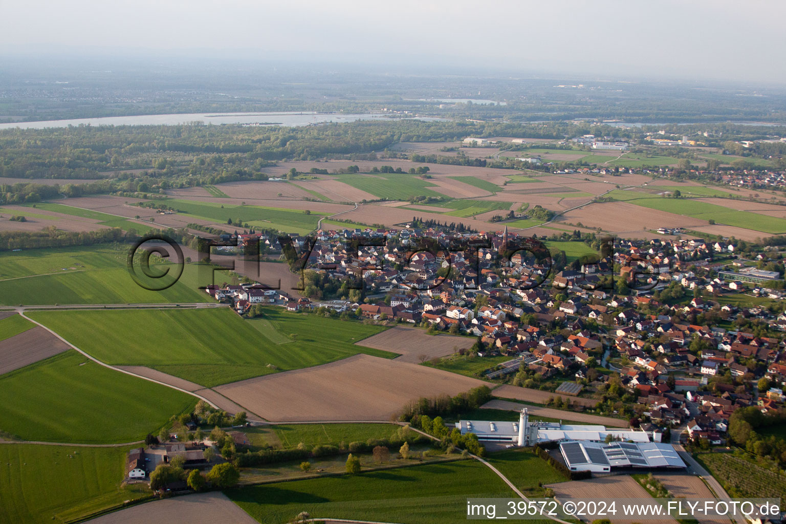 Quartier Rheinbischofsheim in Rheinau dans le département Bade-Wurtemberg, Allemagne d'en haut