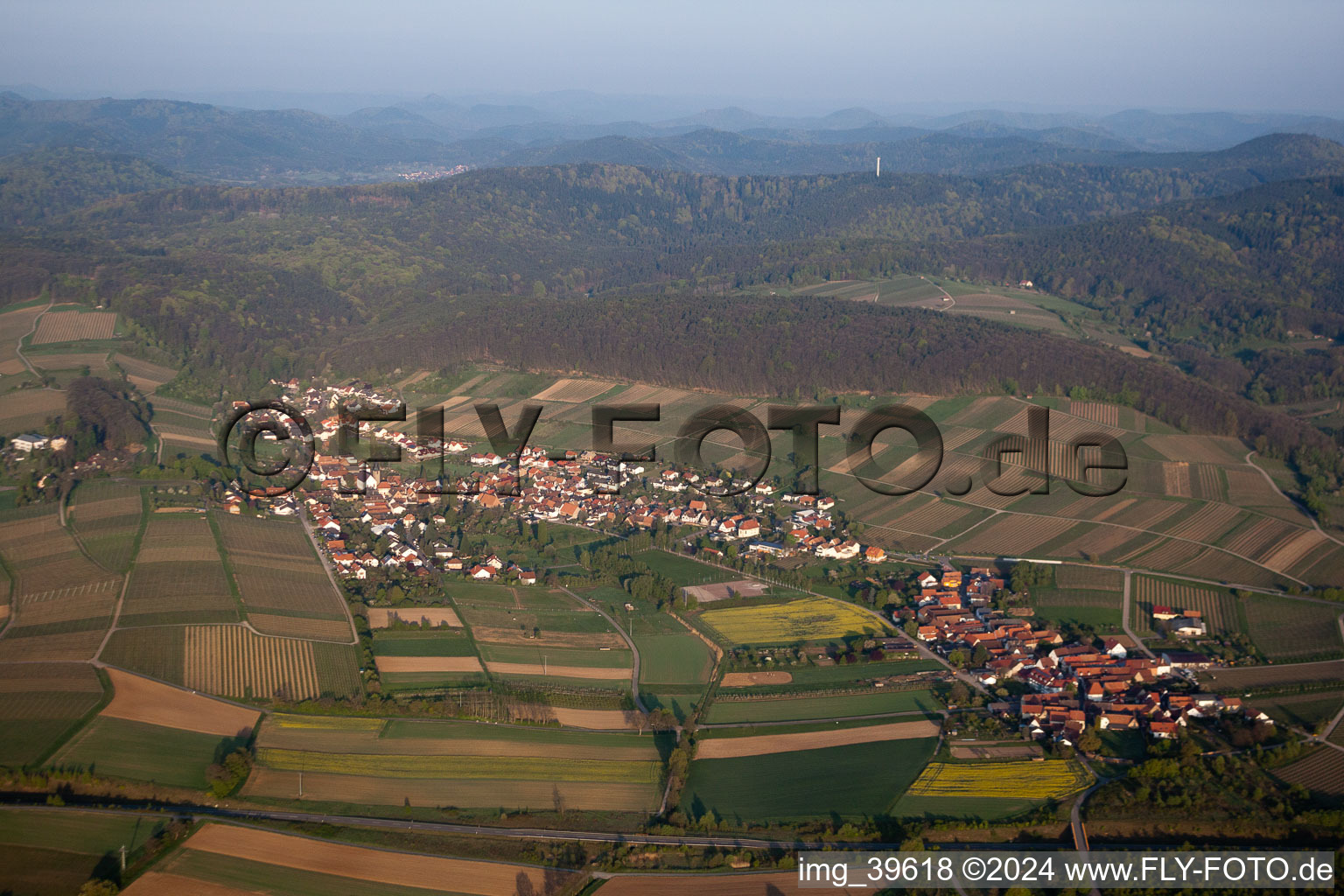 Quartier Pleisweiler in Pleisweiler-Oberhofen dans le département Rhénanie-Palatinat, Allemagne vue du ciel