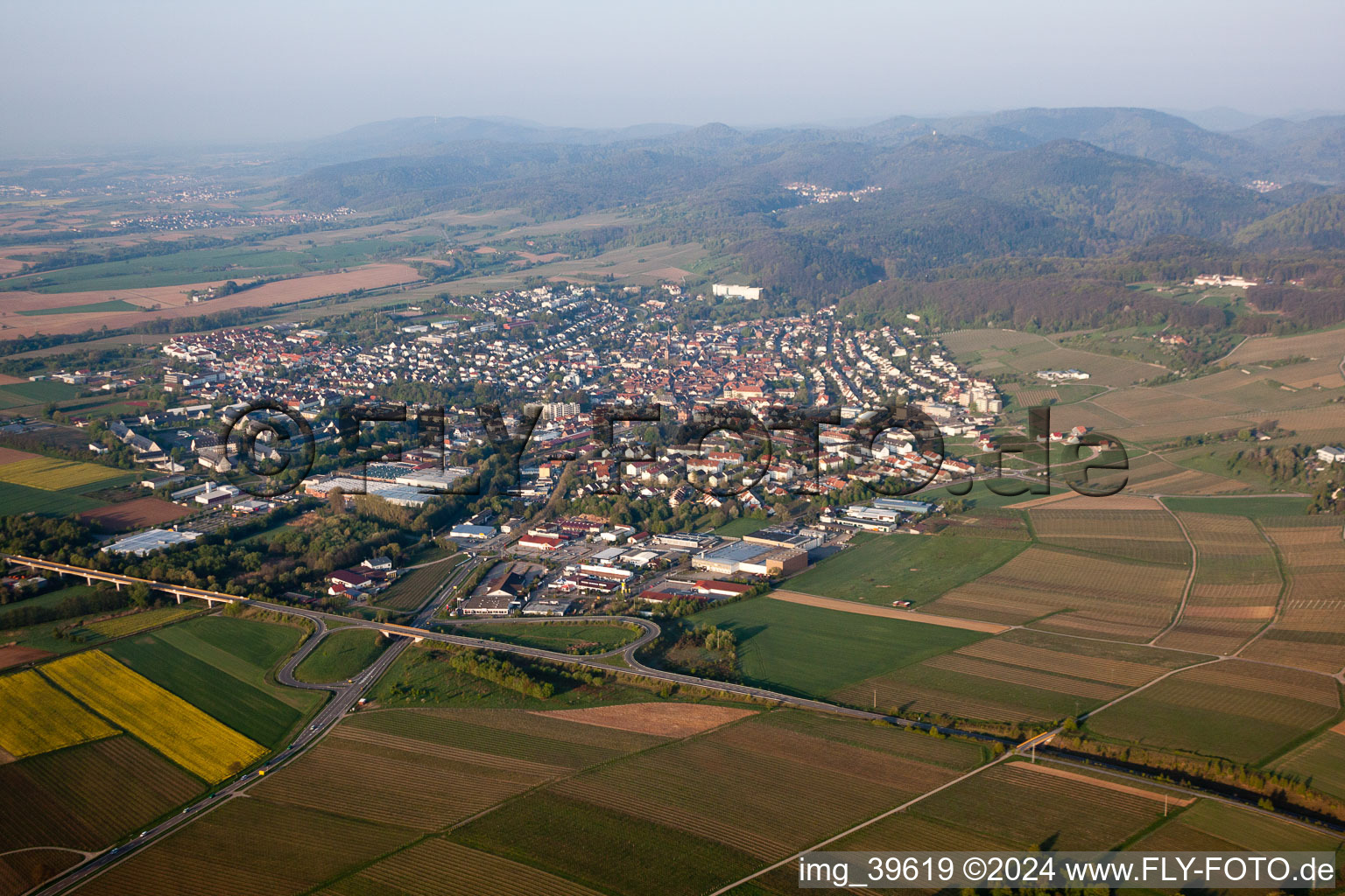 Bad Bergzabern dans le département Rhénanie-Palatinat, Allemagne vue d'en haut