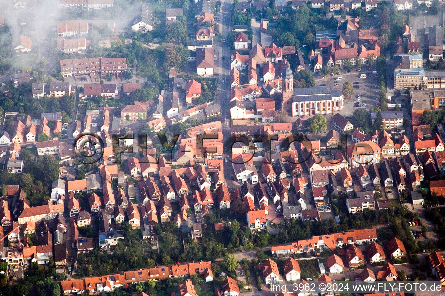 Vue aérienne de Centre à Kandel dans le département Rhénanie-Palatinat, Allemagne