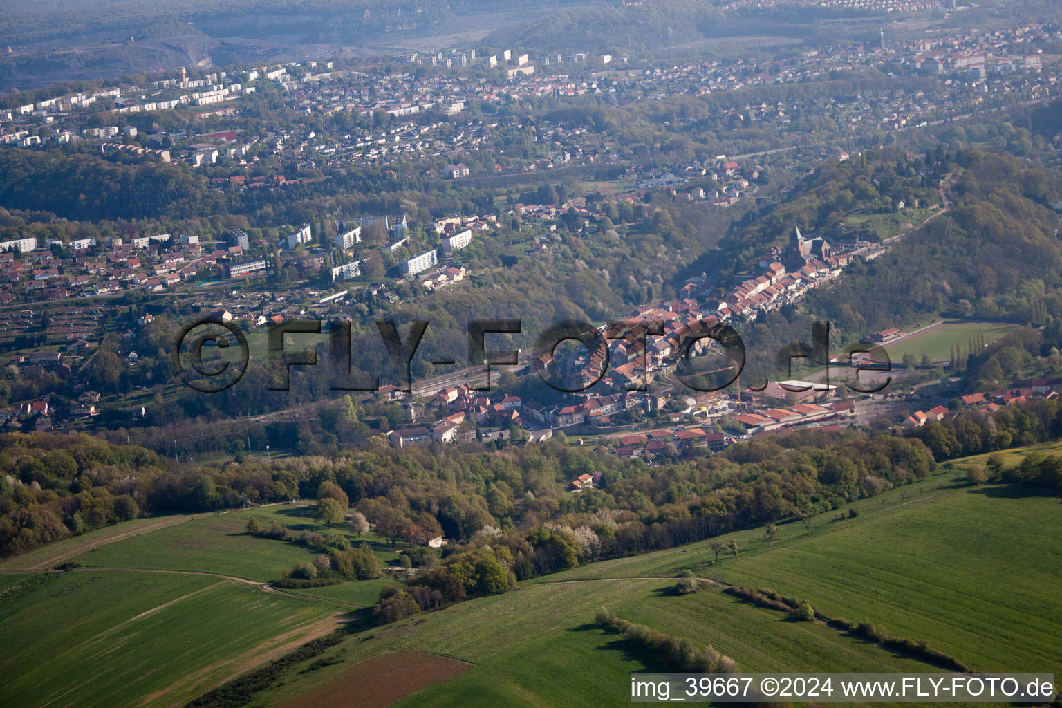 Vue aérienne de Hombourg-Haut dans le département Moselle, France