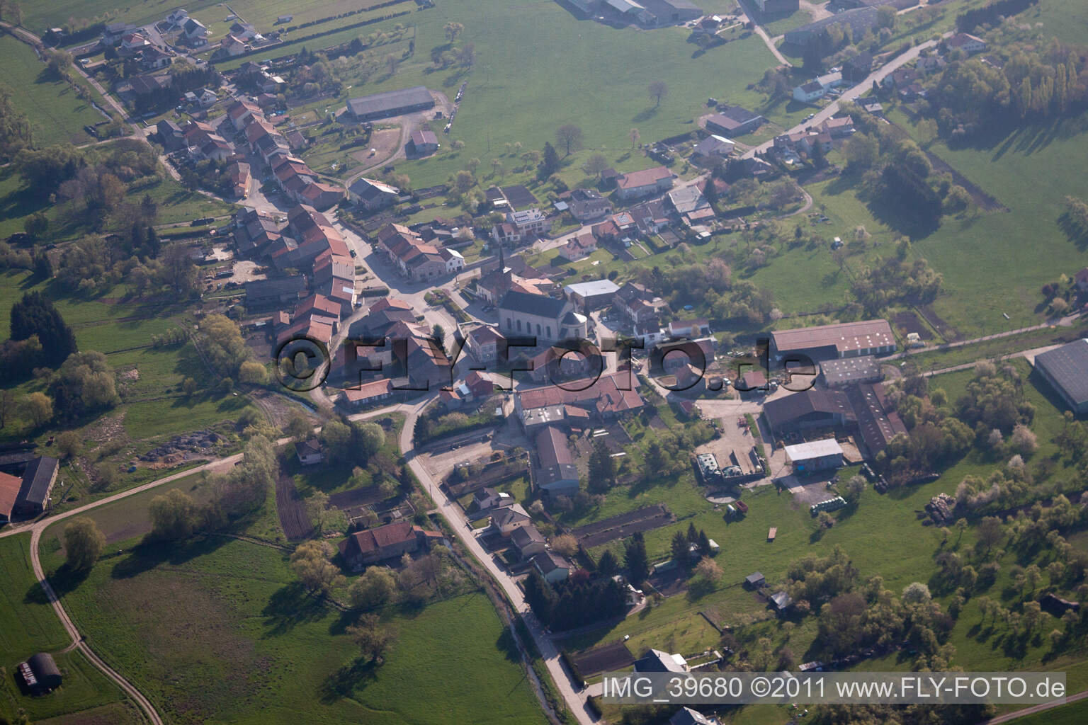 Vue aérienne de Ottonville dans le département Moselle, France