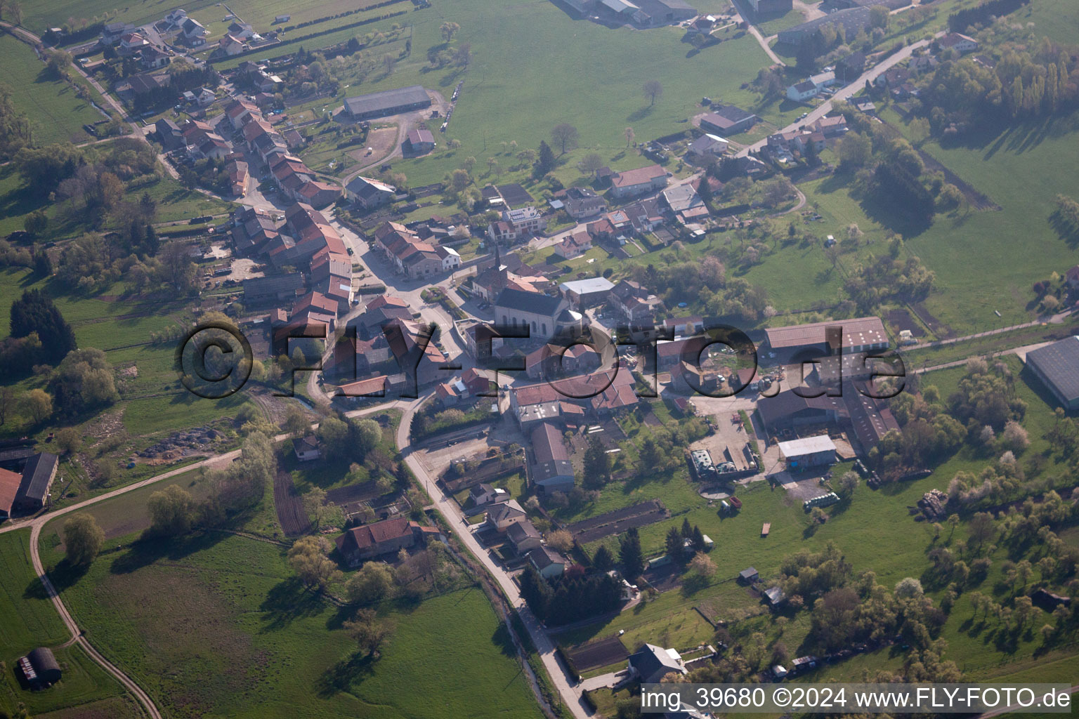 Vue aérienne de Ottonville dans le département Moselle, France