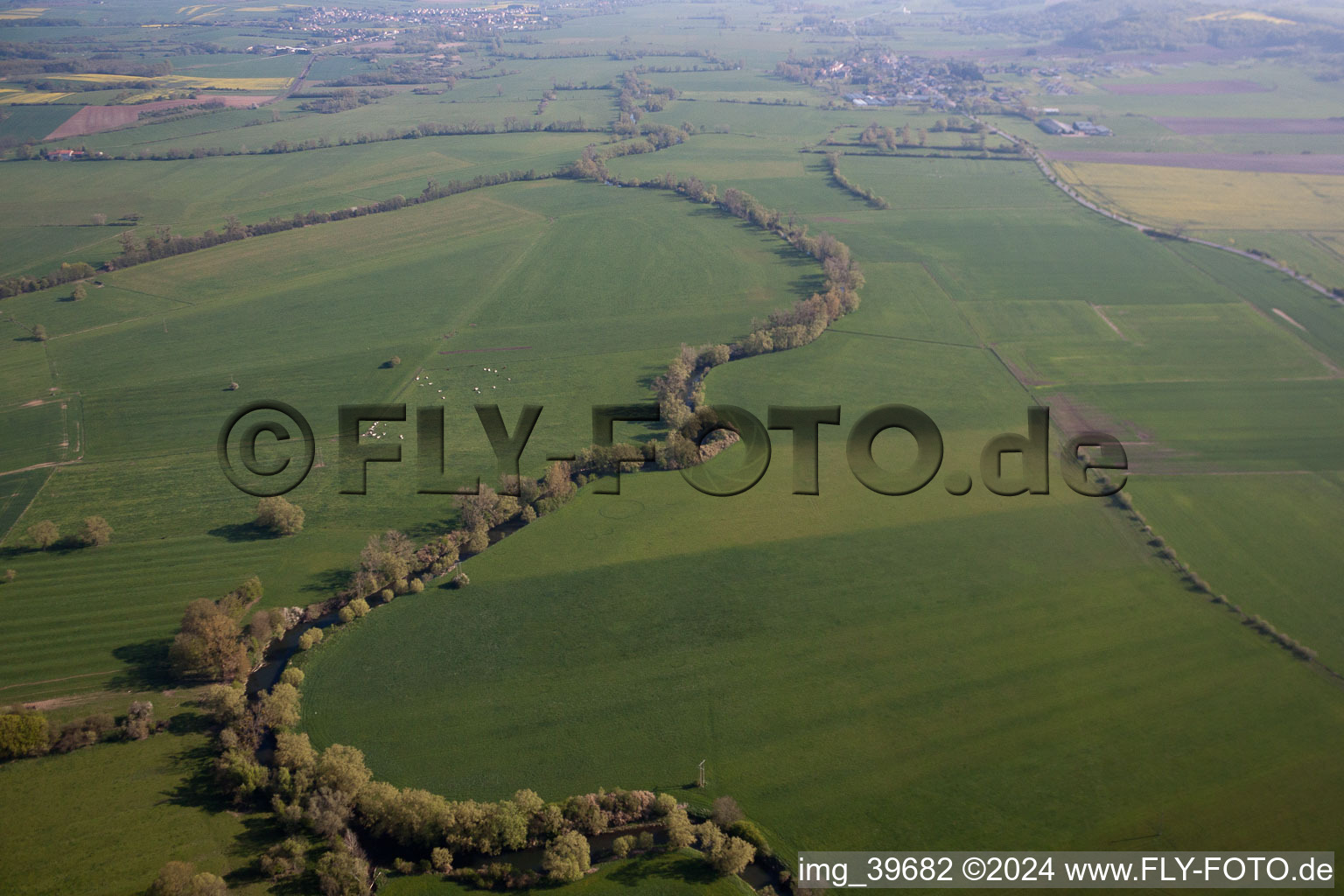 Vue aérienne de Gomelange dans le département Moselle, France