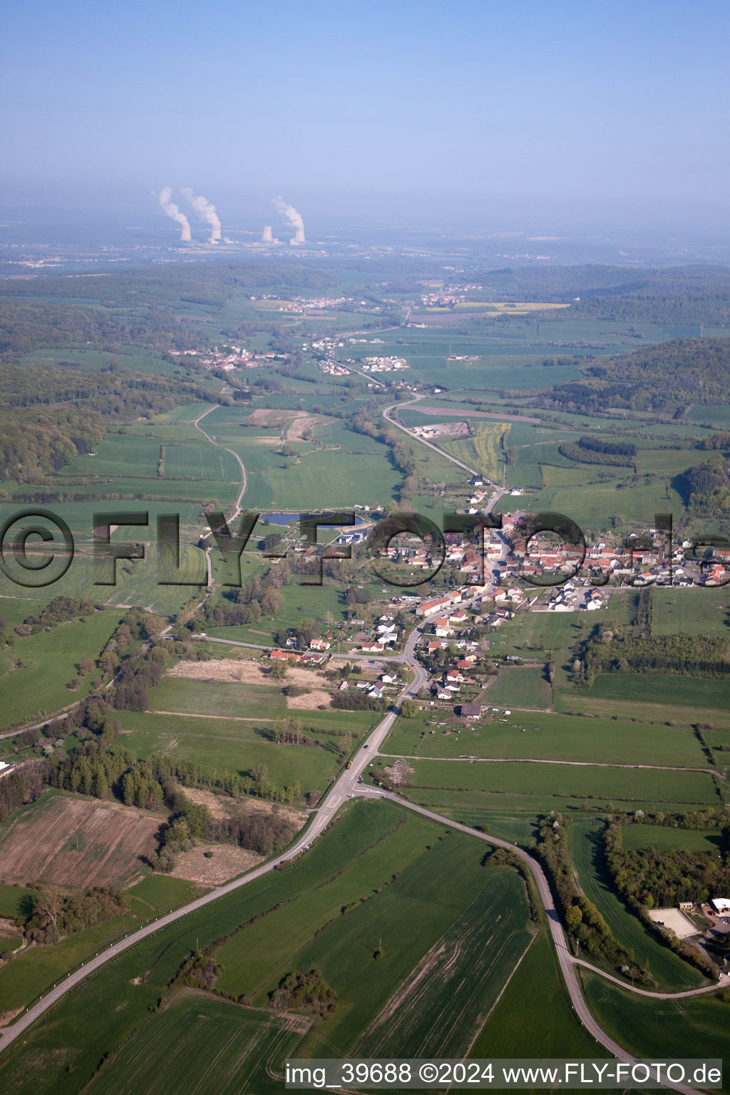 Vue aérienne de Buding dans le département Moselle, France