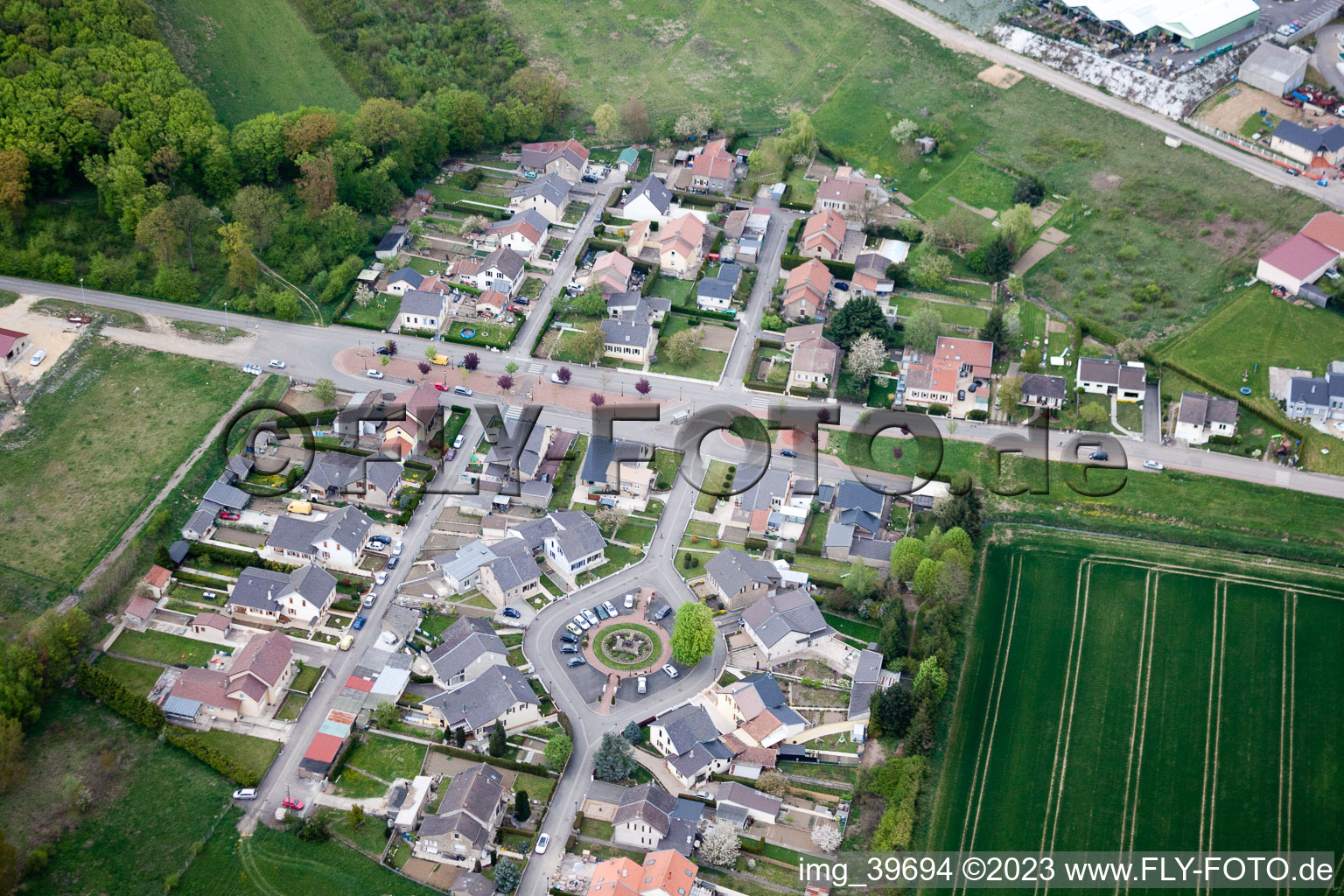 Photographie aérienne de Hettange-Grande dans le département Moselle, France