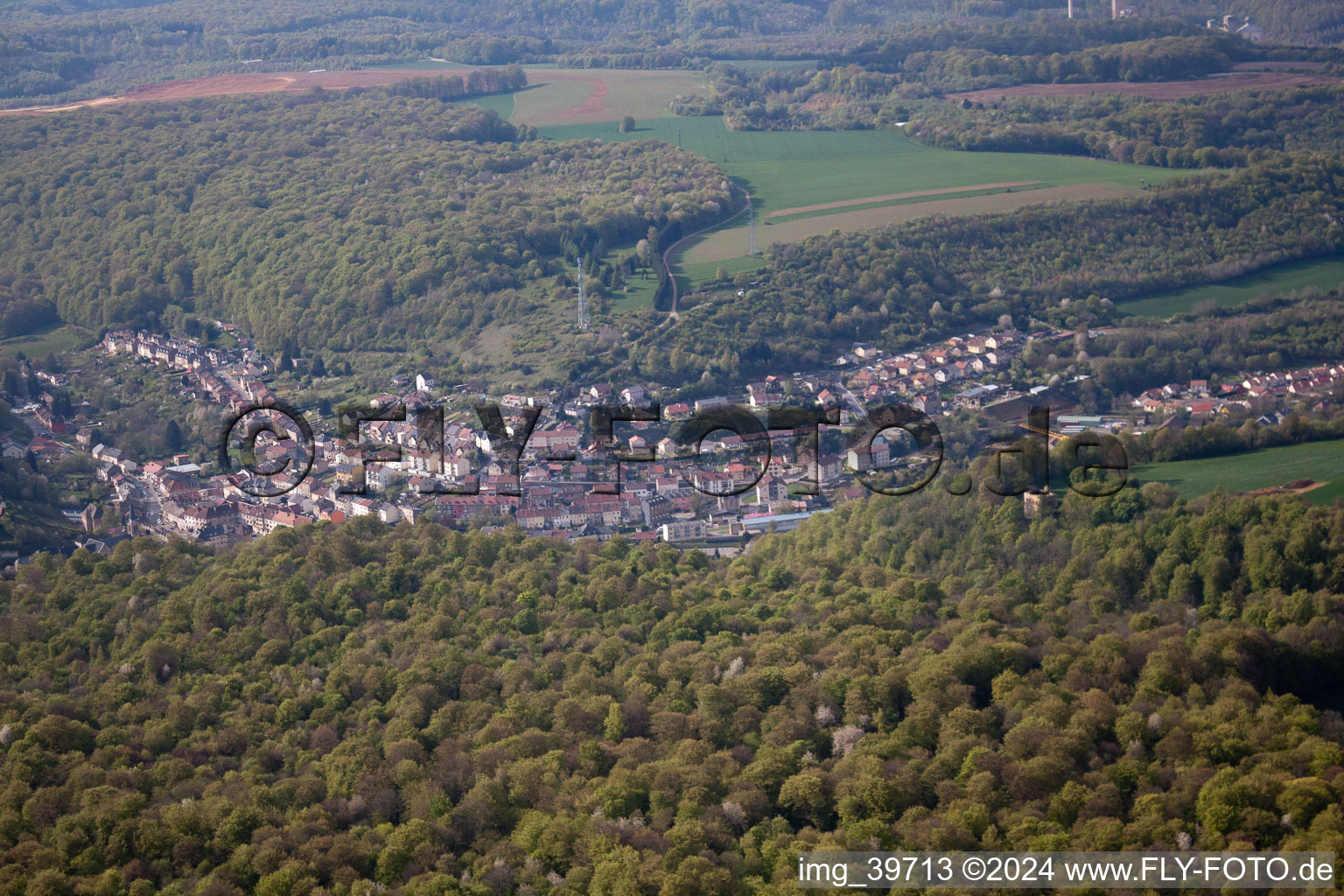 Vue aérienne de Ottange dans le département Moselle, France