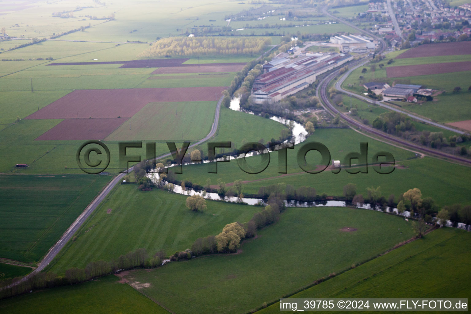 Vue aérienne de Linay dans le département Ardennes, France