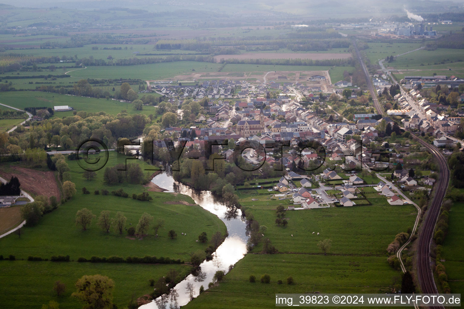 Vue oblique de Brévilly dans le département Ardennes, France