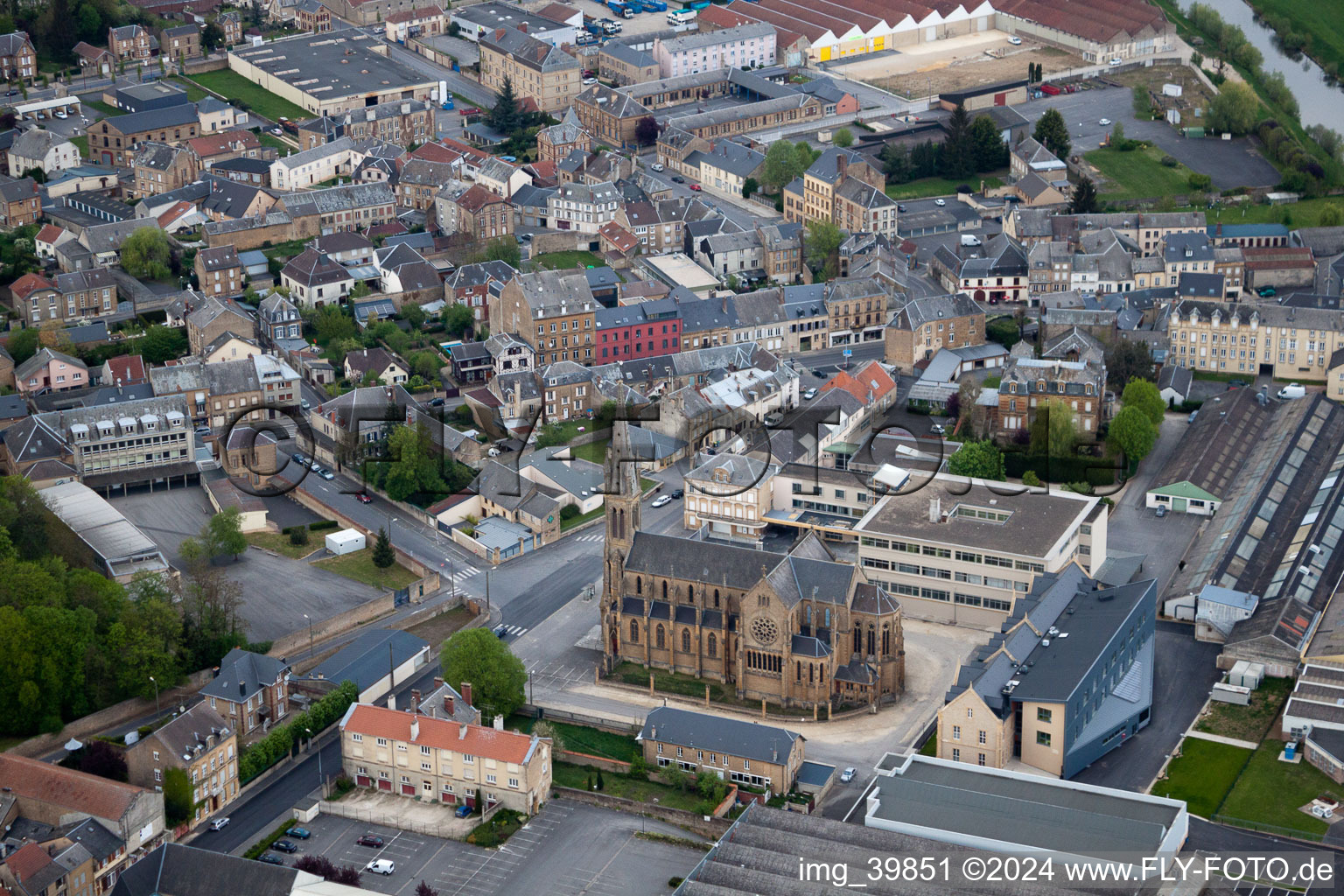 Vue oblique de Wadelincourt dans le département Ardennes, France