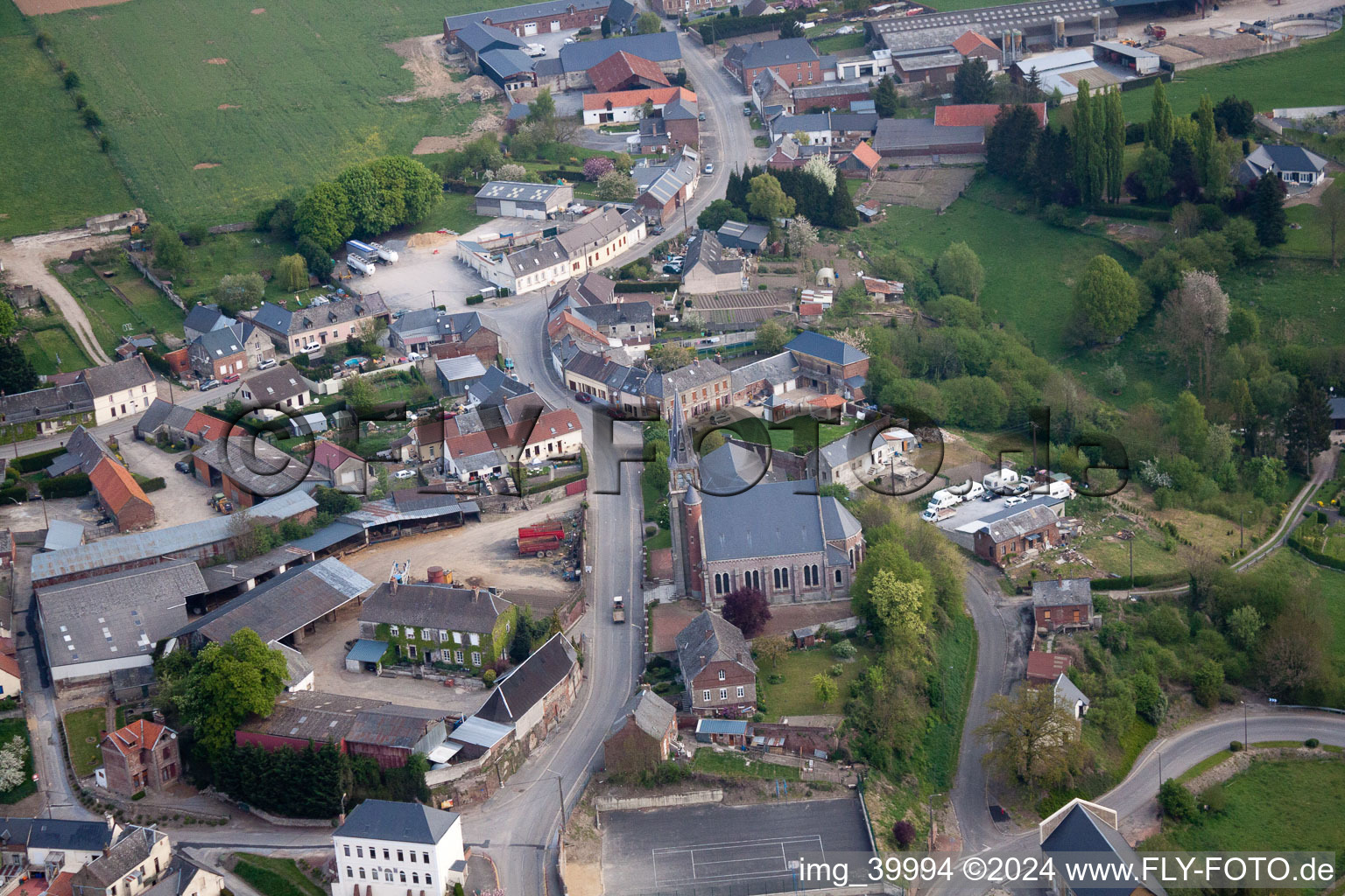 Photographie aérienne de Lesquielles-Saint-Germain dans le département Aisne, France