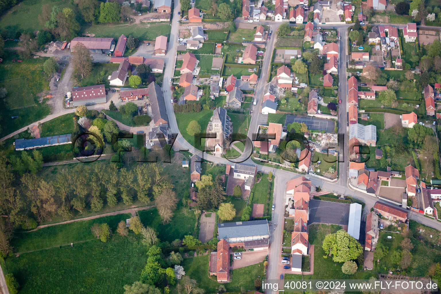 Photographie aérienne de Courcelles-le-Comte dans le département Pas de Calais, France