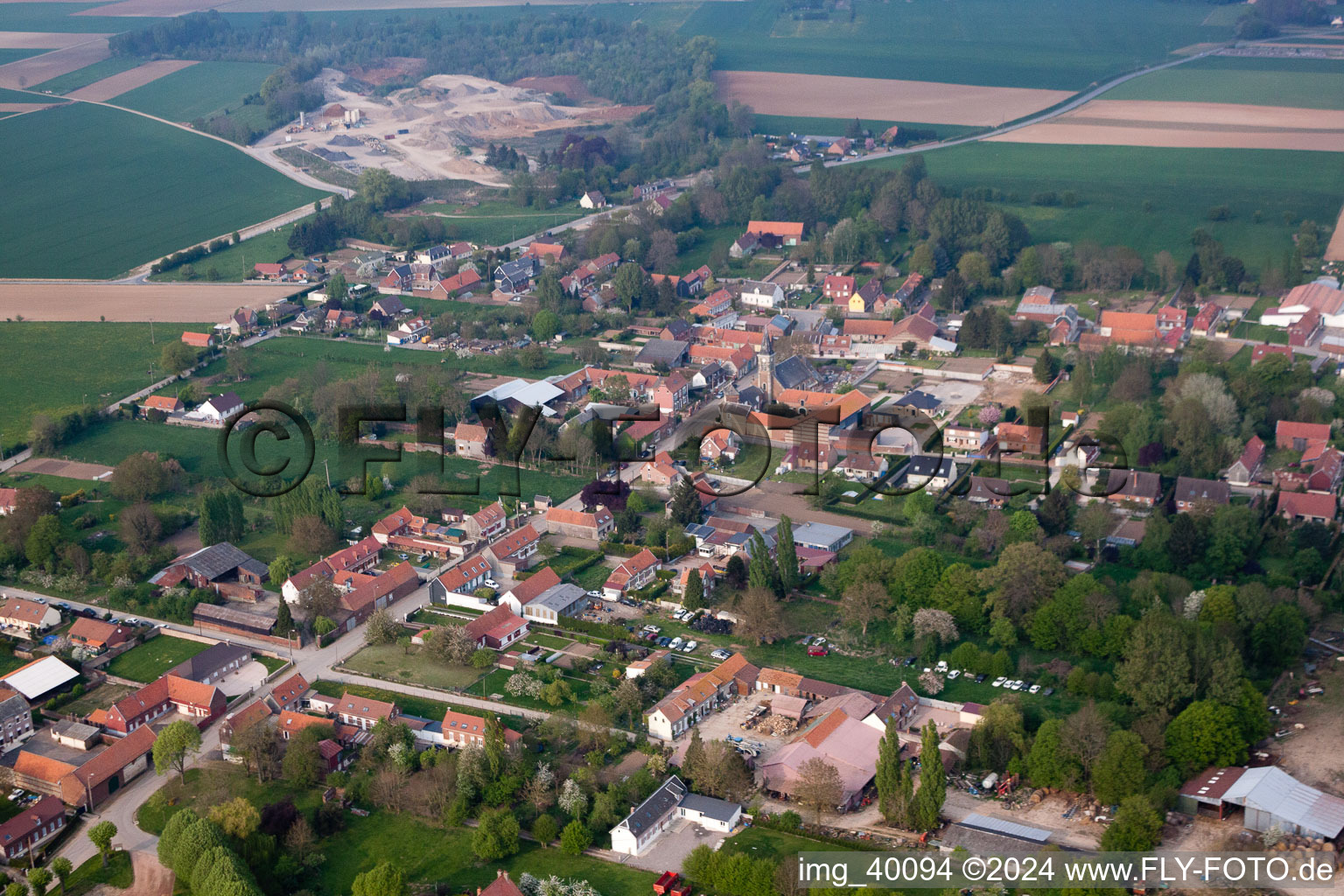 Vue aérienne de Blairville dans le département Pas de Calais, France