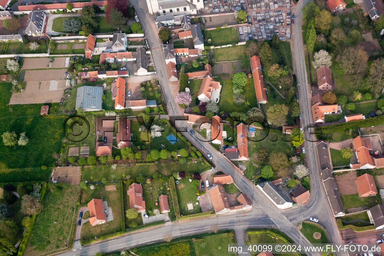 Vue oblique de Rivière dans le département Pas de Calais, France