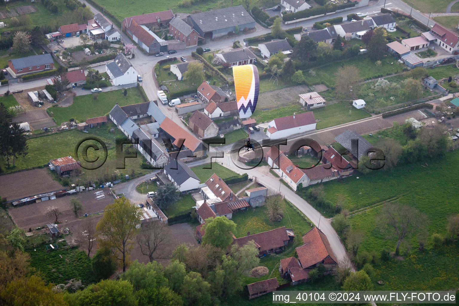 Vue aérienne de Noyellette dans le département Pas de Calais, France