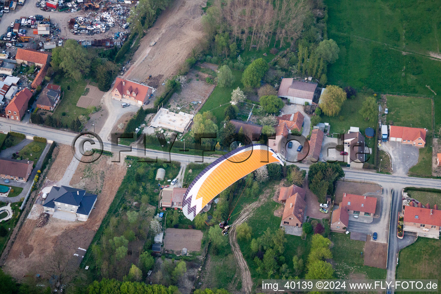 Vue aérienne de Audincthun dans le département Pas de Calais, France