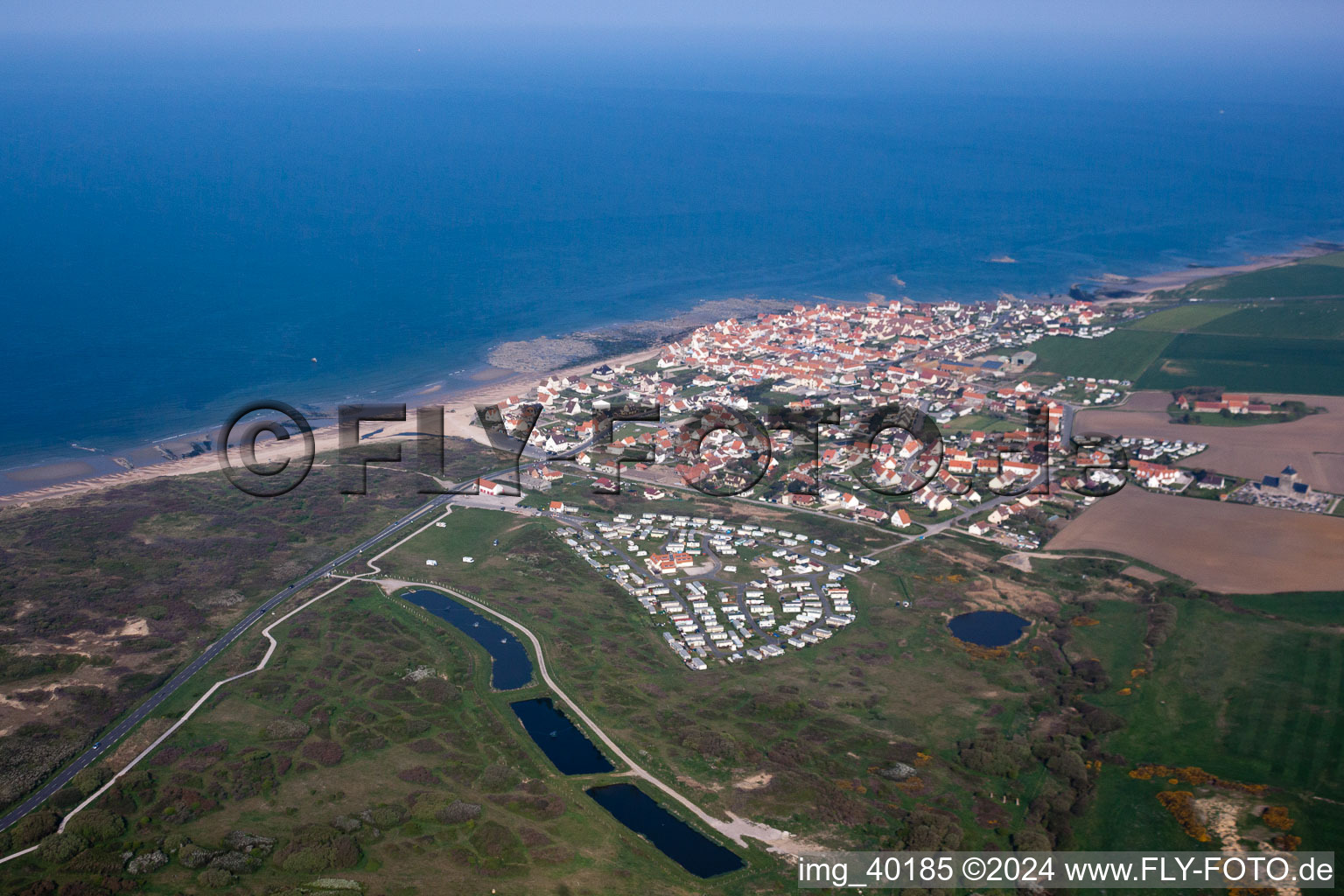 Vue aérienne de Audresselles dans le département Pas de Calais, France