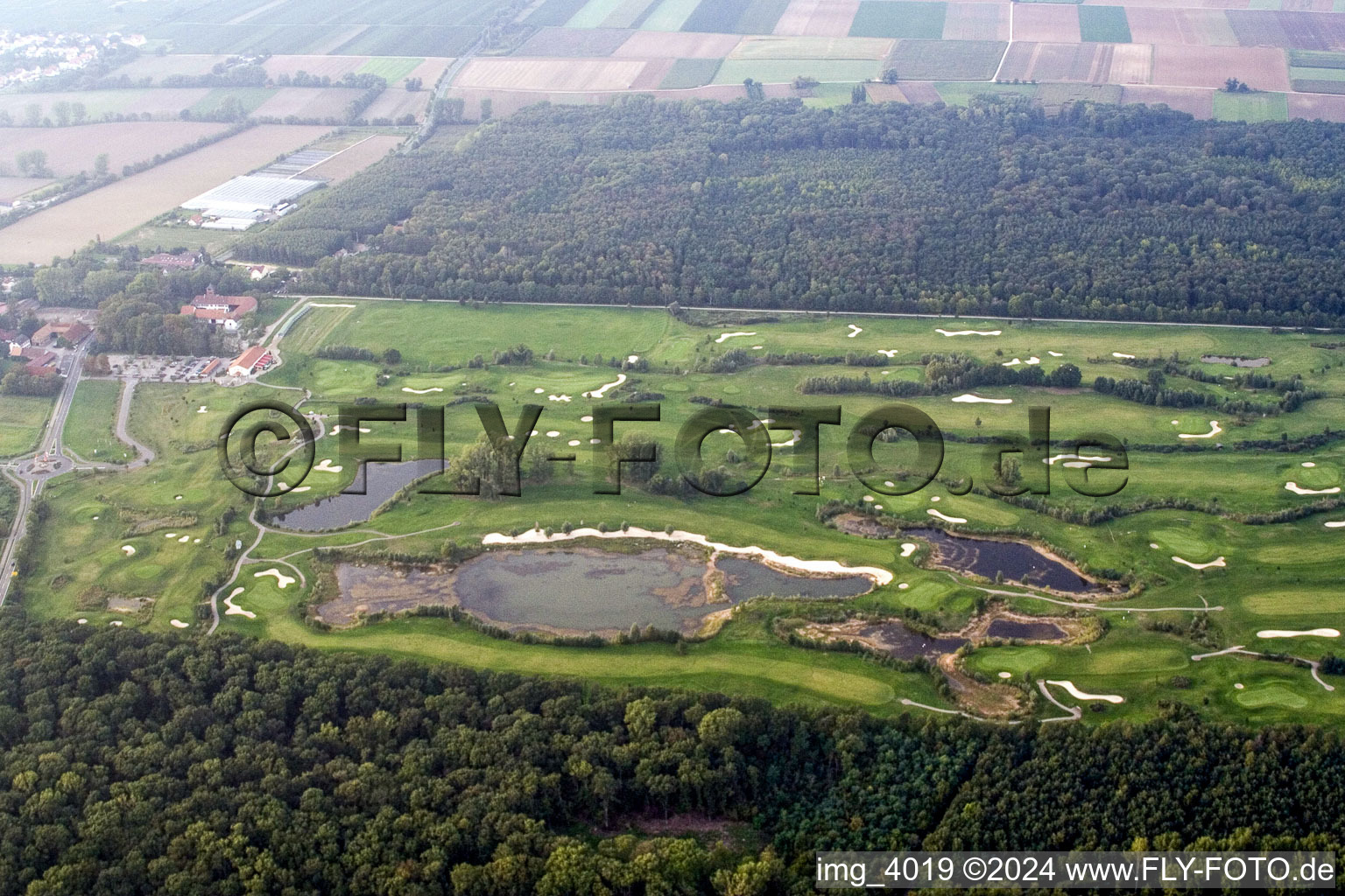 Club de golf Landgut Dreihof SÜW à Essingen dans le département Rhénanie-Palatinat, Allemagne vu d'un drone