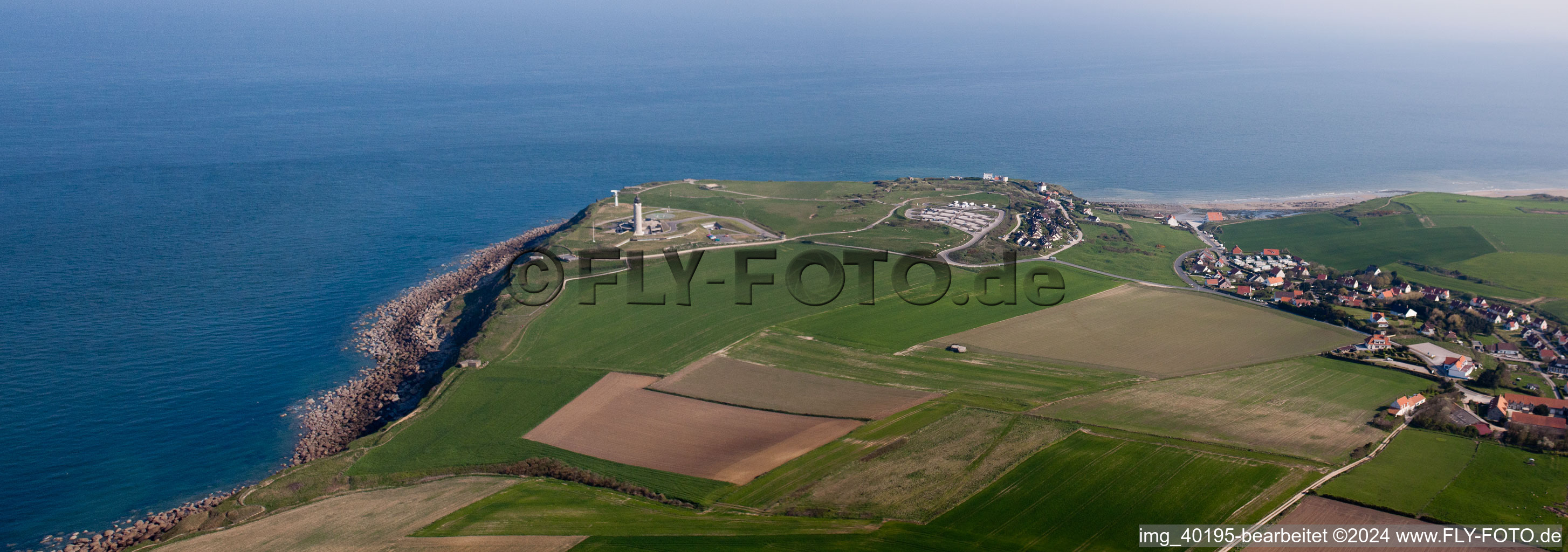 Photographie aérienne de Côte de la Manche Cap Le Gris Nez à Lille dans le Nord-Pas-de-Calais Picardie à Audinghen dans le département Pas de Calais, France