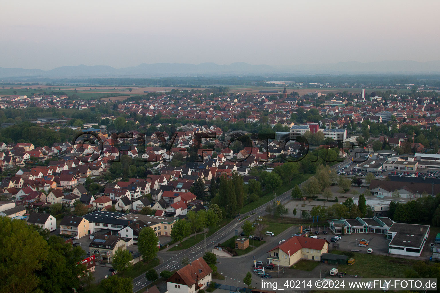 Vue oblique de Kandel dans le département Rhénanie-Palatinat, Allemagne