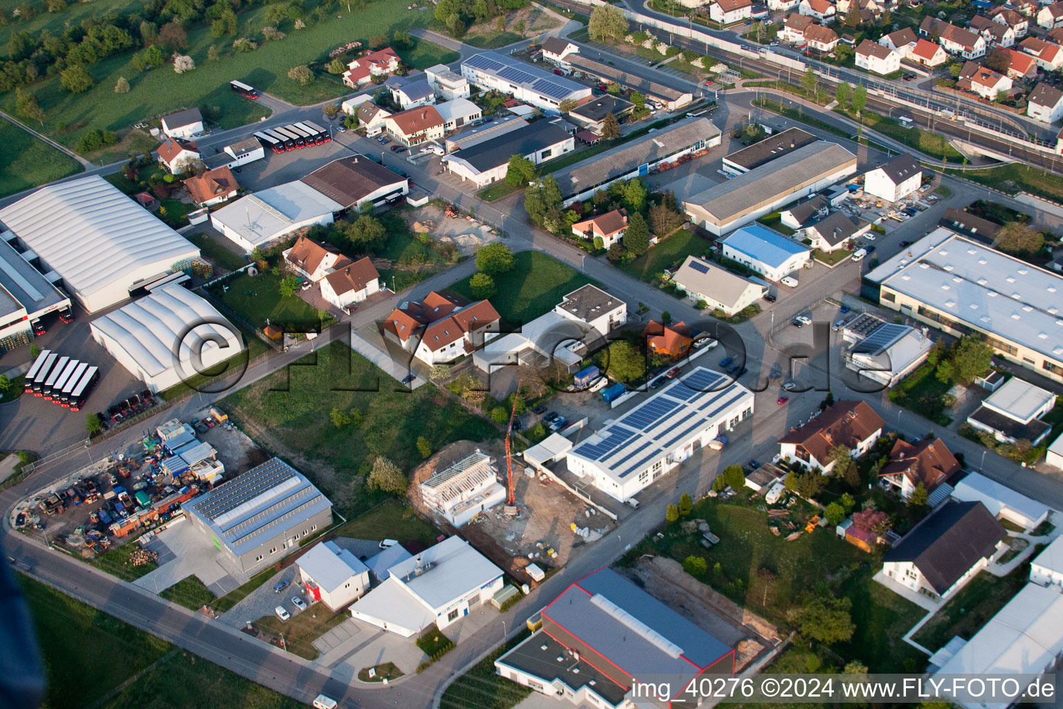 Vue aérienne de Zone industrielle et commerciale Est à Bietigheim dans le département Bade-Wurtemberg, Allemagne